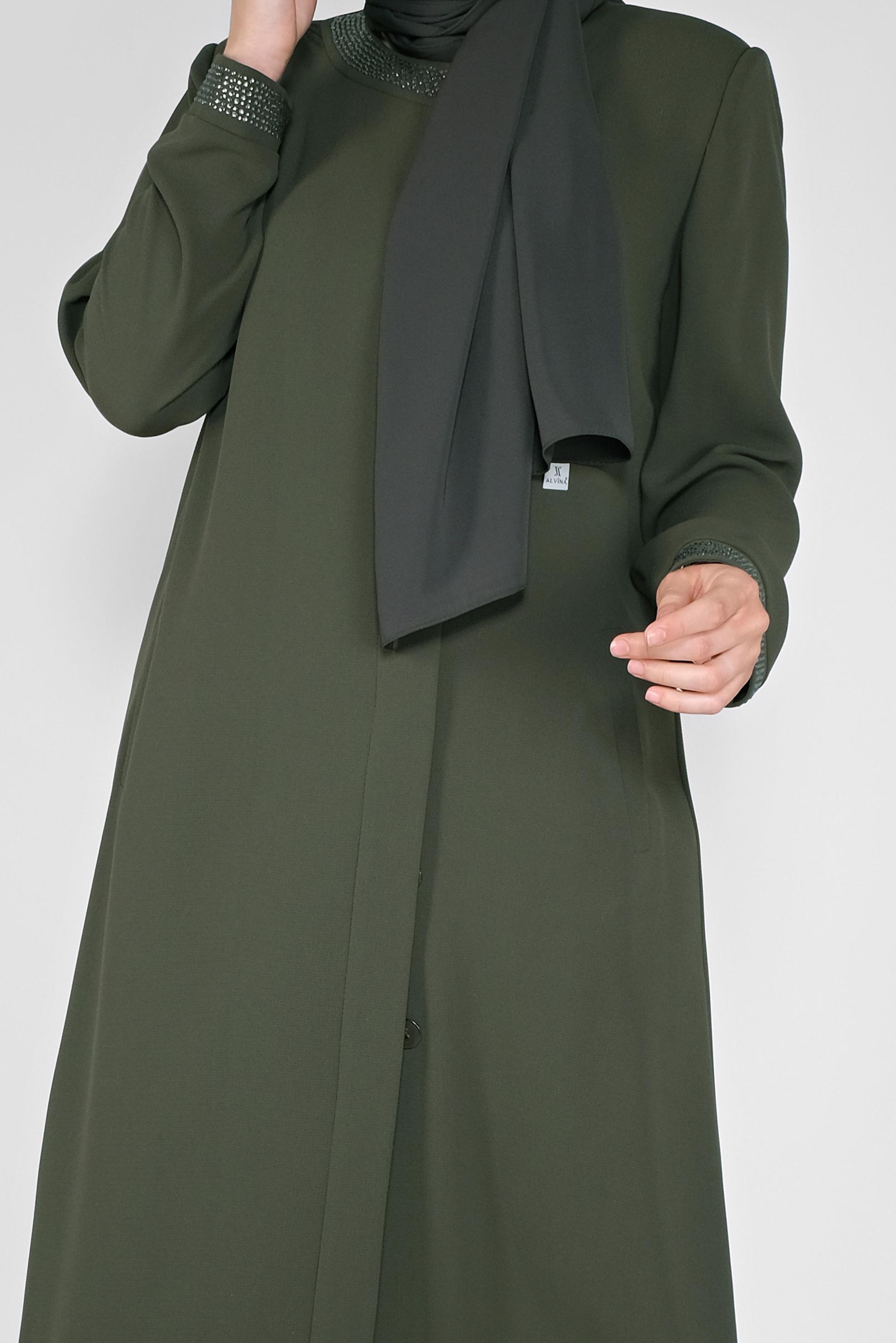 Tesettür giyim HAKİ BÜYÜK BEDEN PARDESÜ 10249