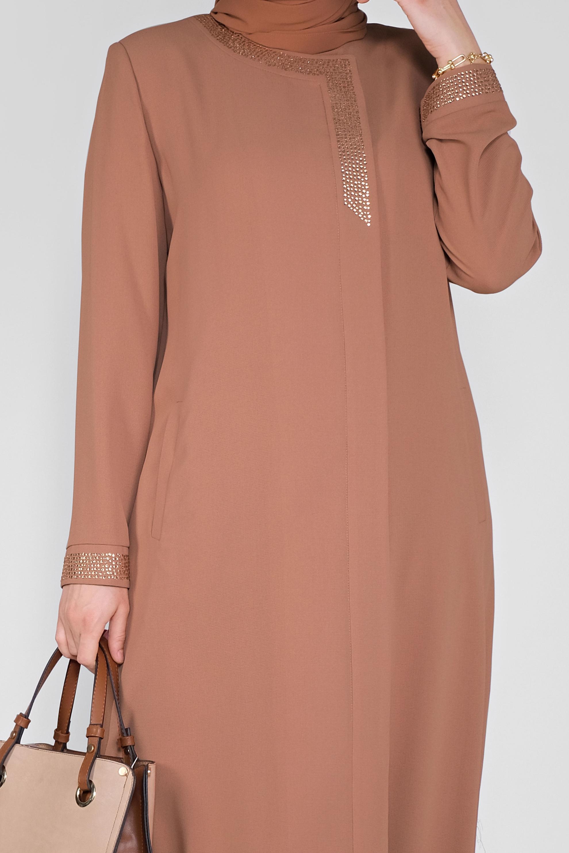 Hijab clothing BROWN TOPCOAT 10249 