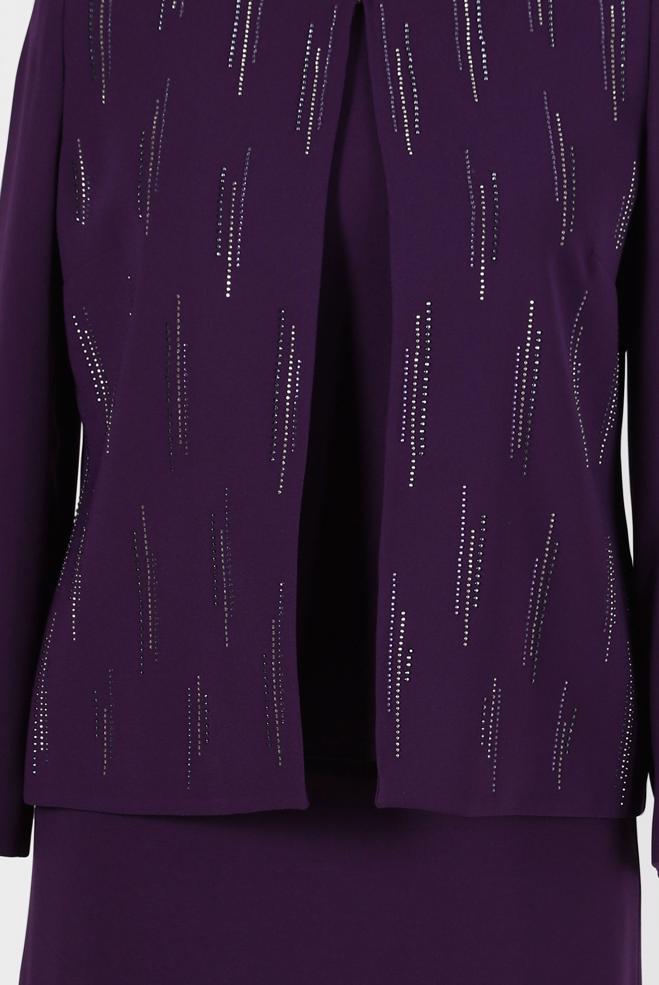 Vêtements hijab POURPRE COSTUME JUPE 3 PIÈCES DÉTAIL GEM 30050 - ALVİNA