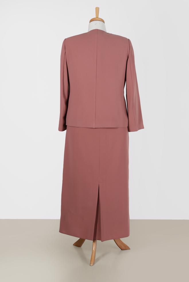 Vêtements hijab BRUN COSTUME JUPE 3 PIÈCES DÉTAIL GEM 30050 - ALVİNA