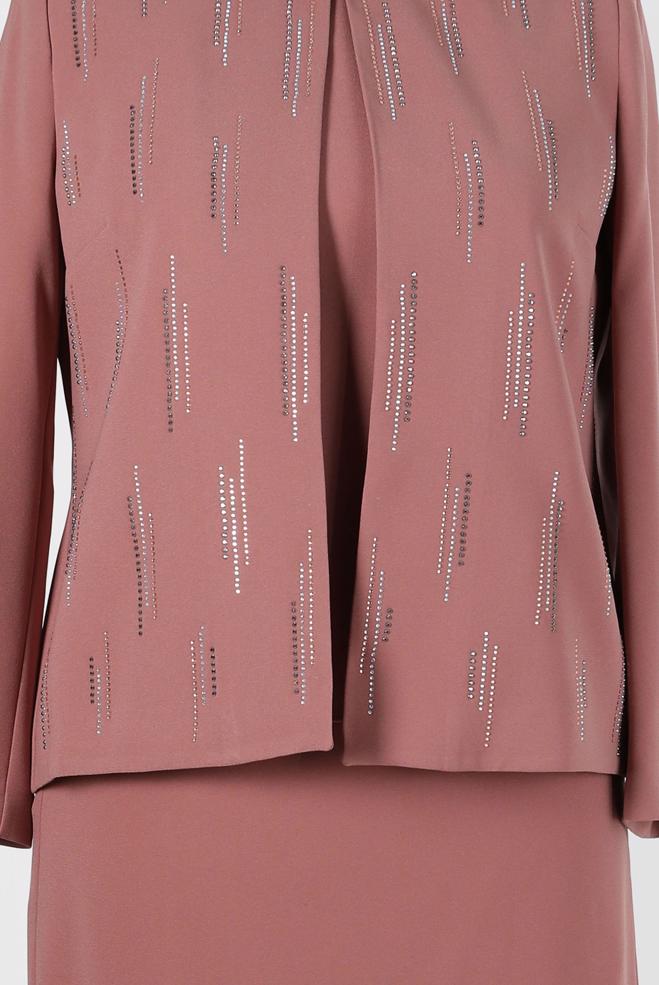 Vêtements hijab BRUN COSTUME JUPE 3 PIÈCES DÉTAIL GEM 30050 - ALVİNA