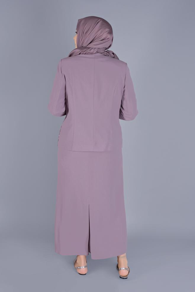 Vêtements hijab ROSE COSTUME JUPE 3 DÉTAILLÉE EN DENTELLE 30056 - ALVİNA