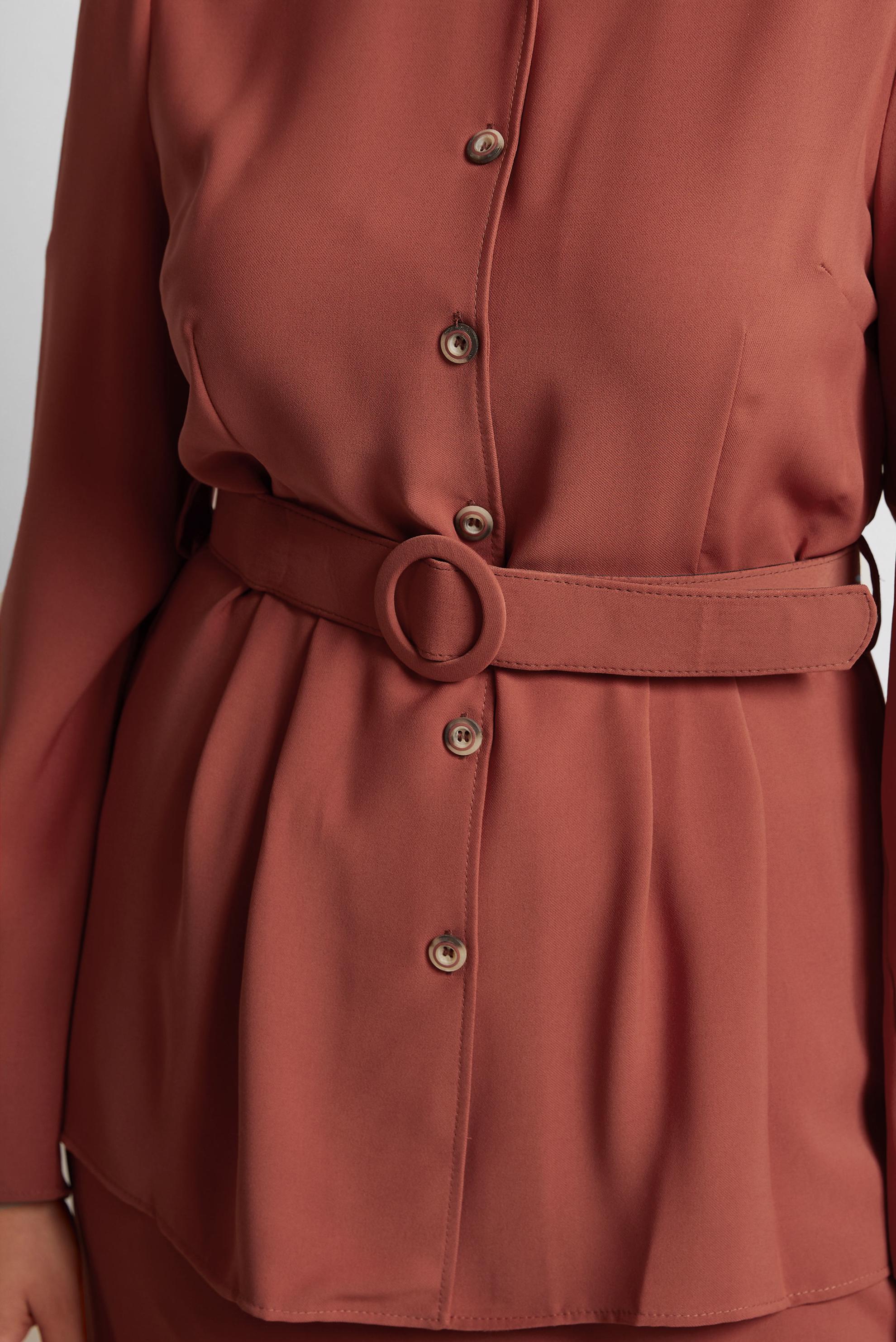 Tesettür giyim TURUNCU BOYDAN DÜĞMELİ İKİLİ ETEKLİ TAKIM 40793 