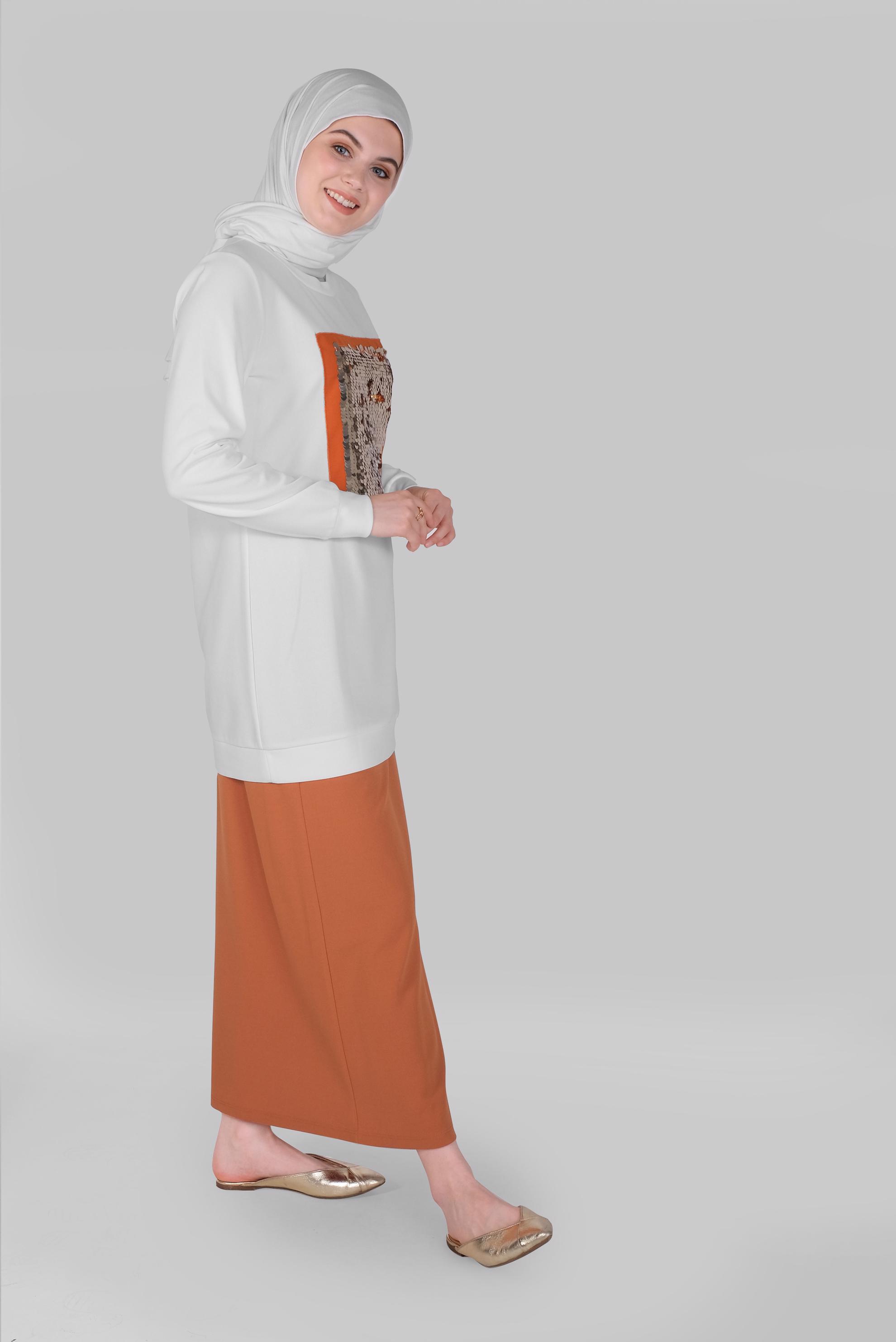 Hijab clothing BEIGE 2-PIECE SKIRTED SUIT 40794 