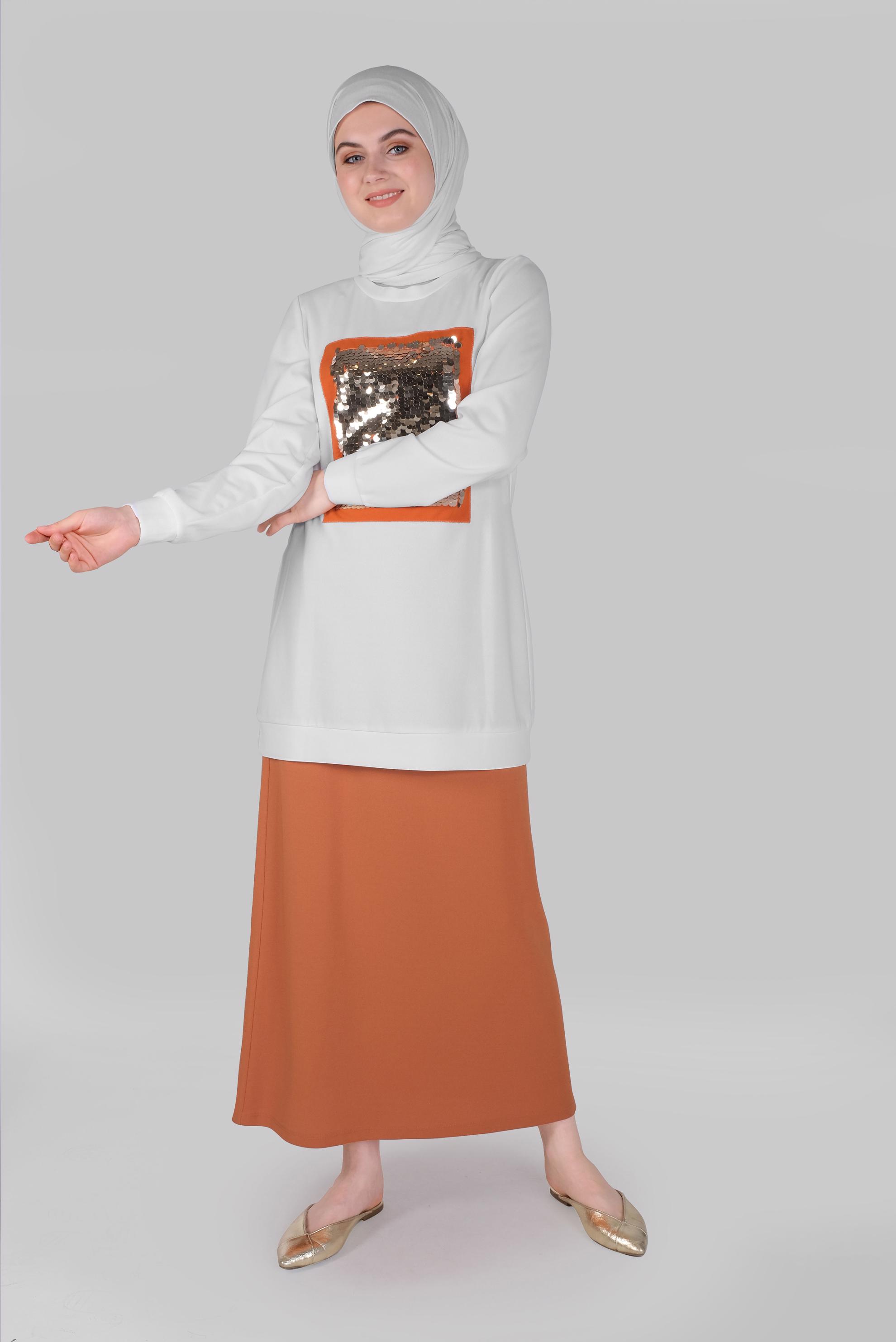 Hijab clothing BEIGE 2-PIECE SKIRTED SUIT 40794 