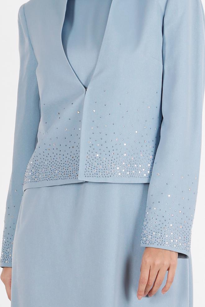 Vêtements hijab BLEU COSTUME IMPRIMÉ PIERRE AVEC ROBE 30049 - ALVİNA