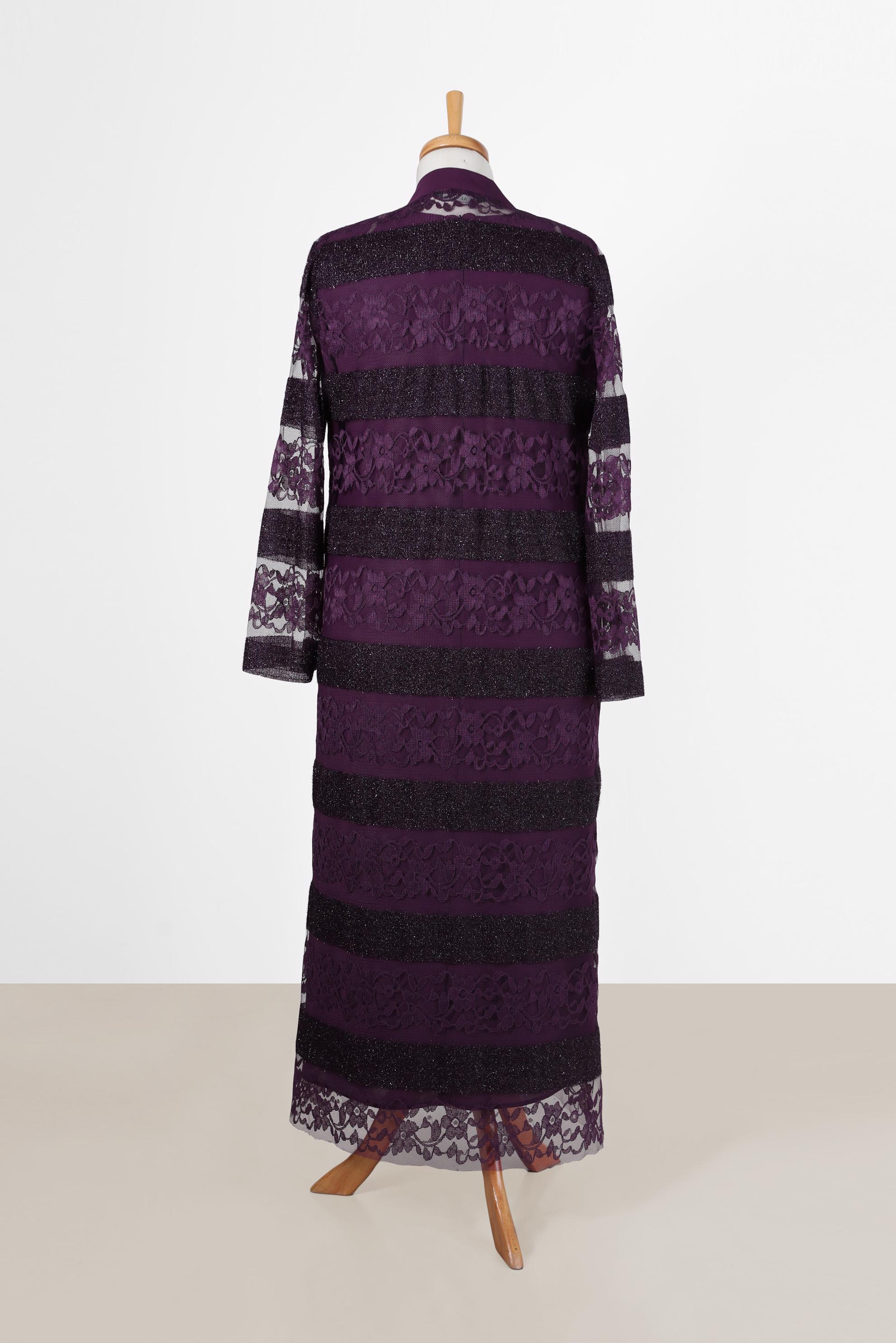 Vêtements hijab PRUNE COSTUME 2 PIÈCES À LACETS ARGENTÉS 3551