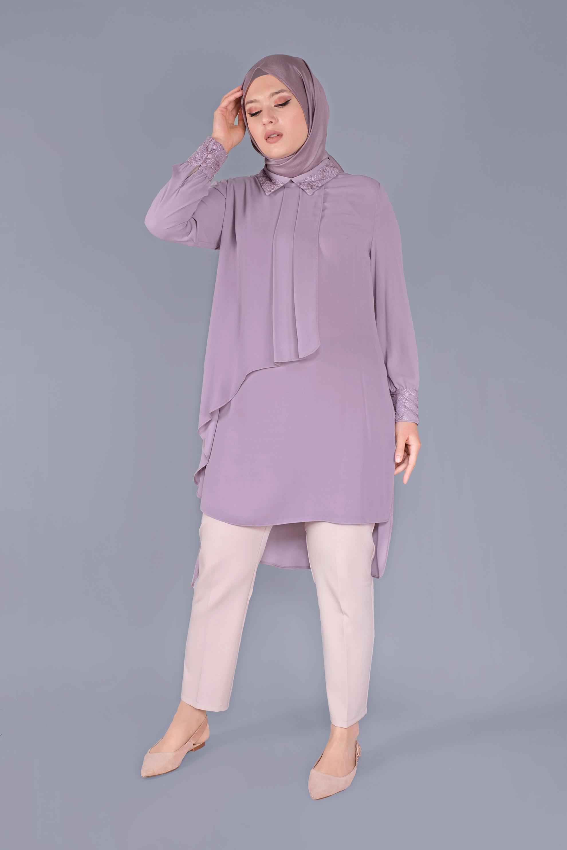 Hijab clothing PURPLE 20054 ESİNTİ TUNİK 44/50 TEK42