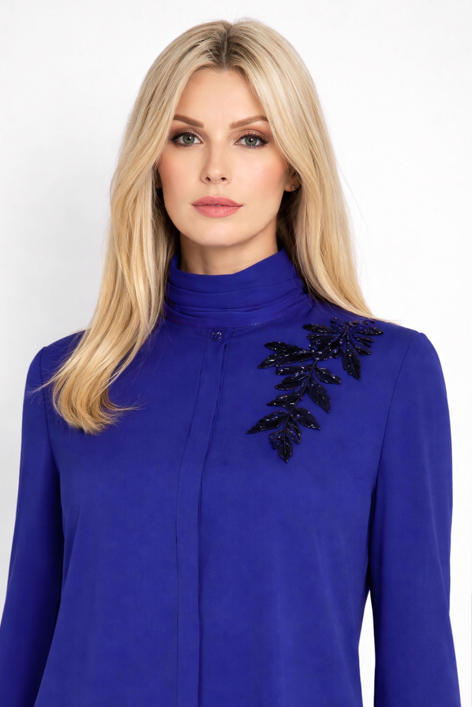 Tesettür giyim LACİVERT PULLU NAKIŞLI TUNİK 2885