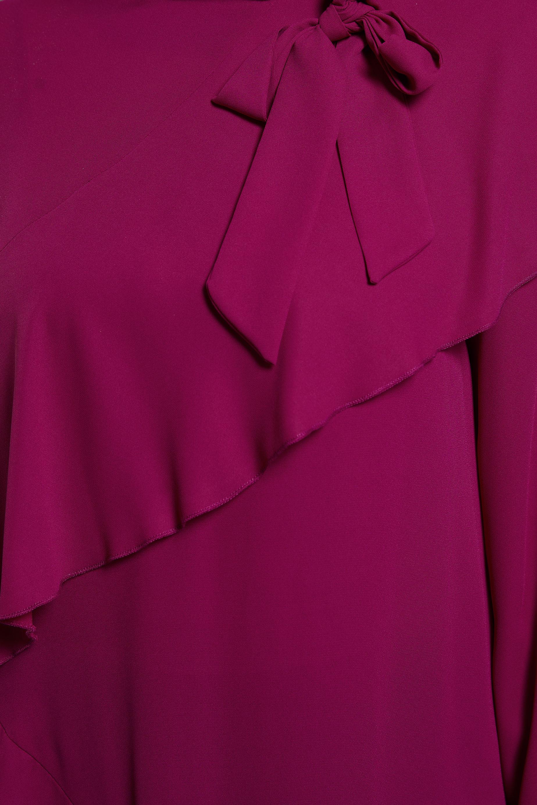 Tesettür giyim MOR BOYUNDAN BAĞLAMALI ASİMETRİK TUNİK 40447