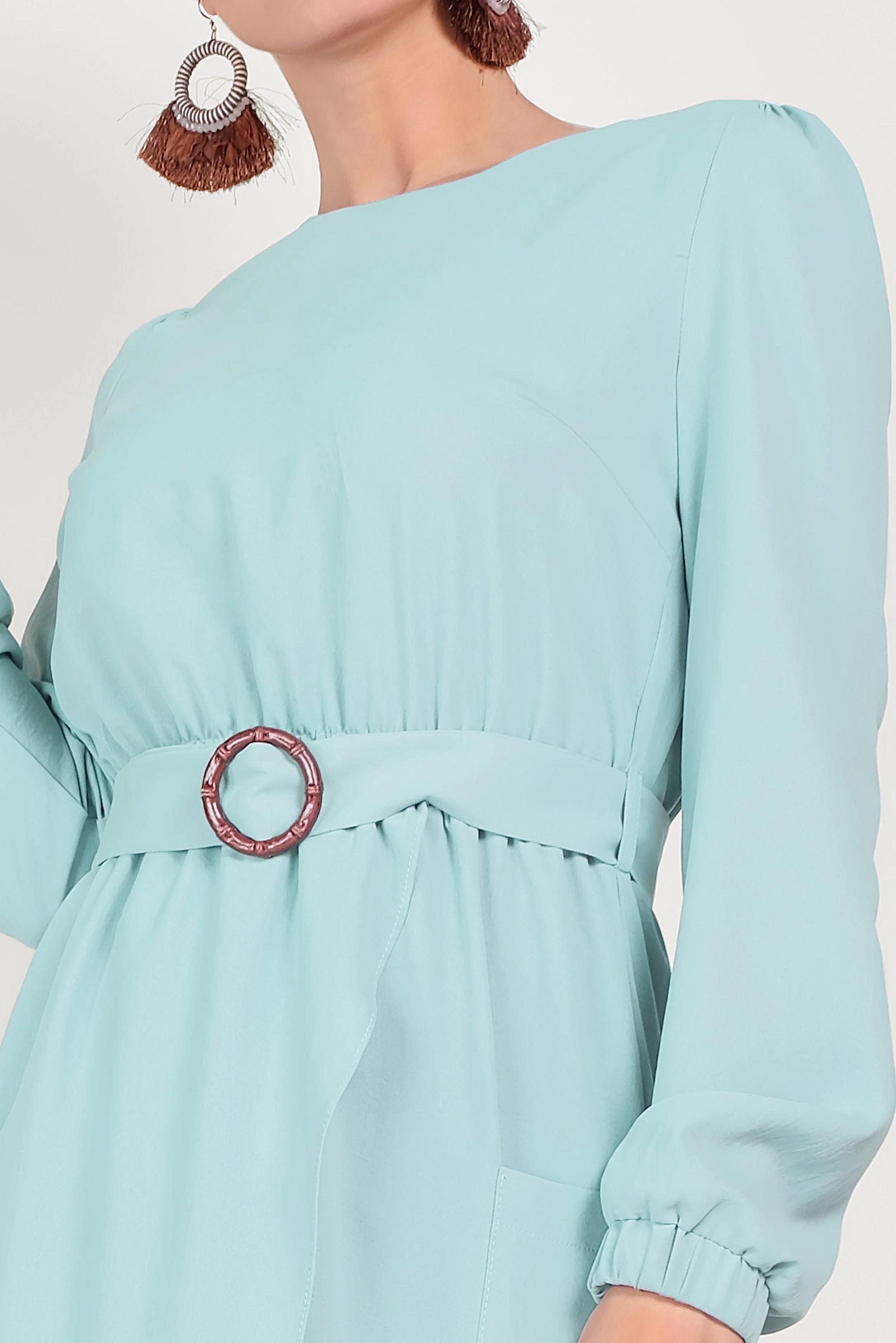 Tesettür giyim MAVİ CEPLİ ASİMETRİK TUNİK 40456