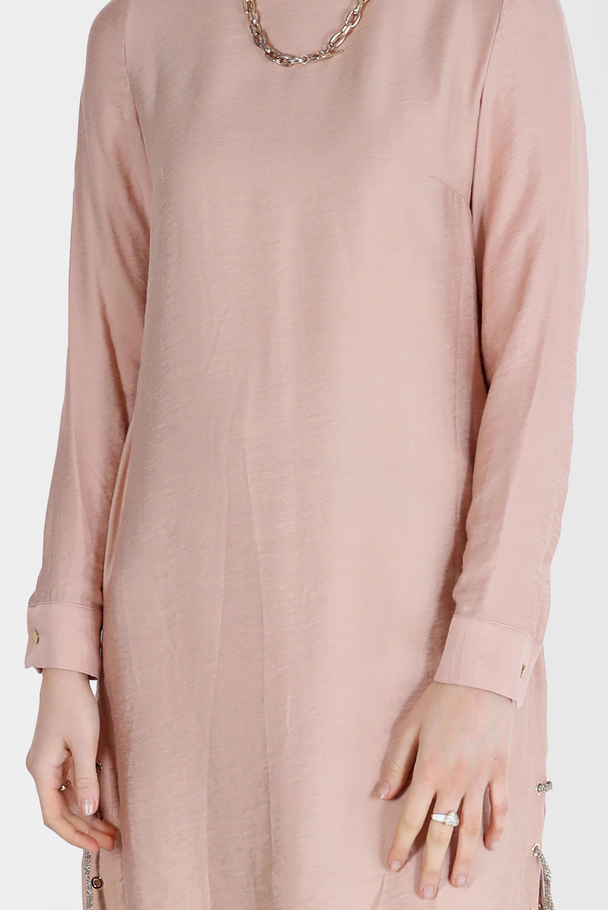 Tesettür giyim PUDRA KUŞGÖZÜ DETAYLI TUNİK 40495