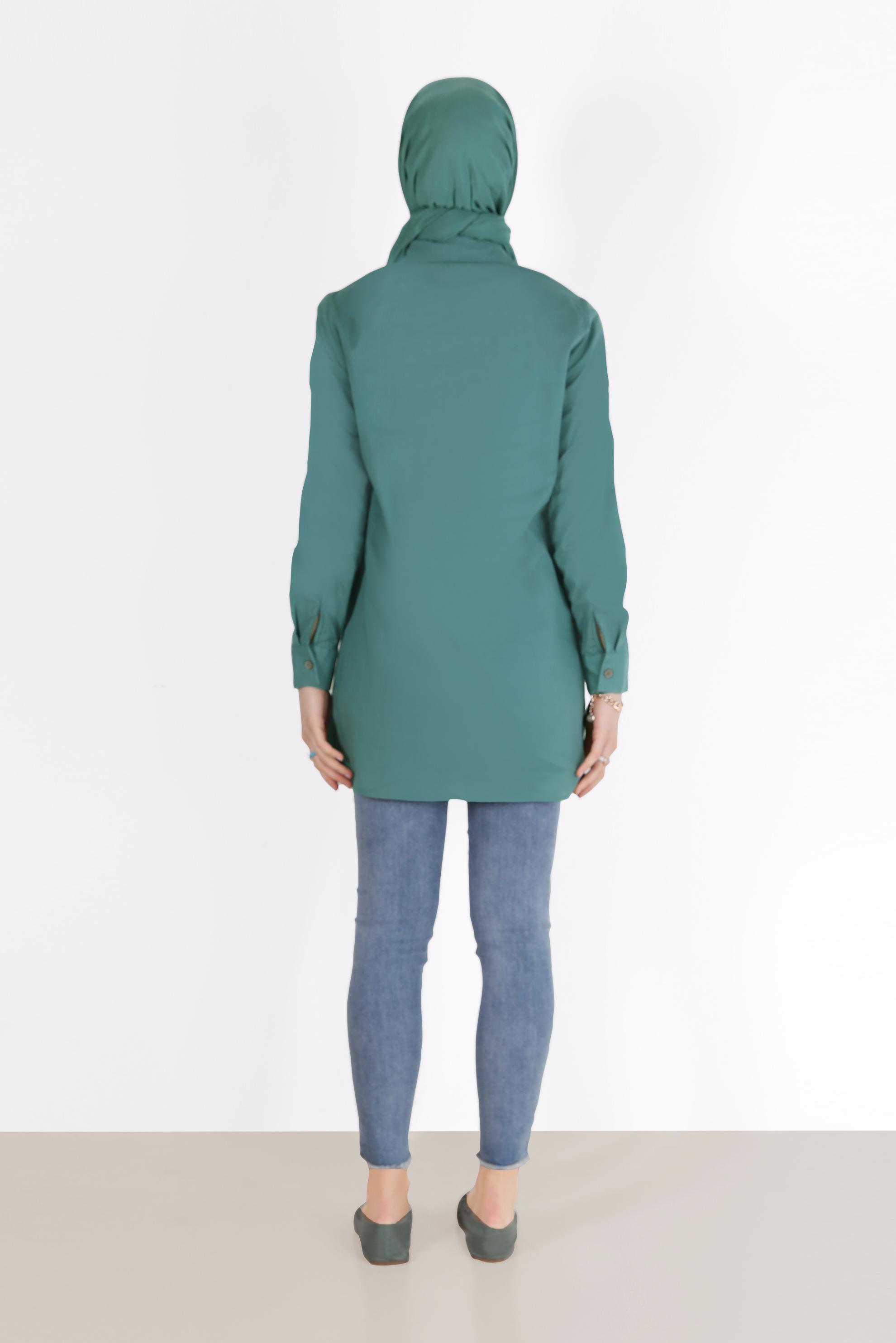 Tesettür giyim MAVİ 40563 COTON FLAM TUNİK 38/46 TEK42