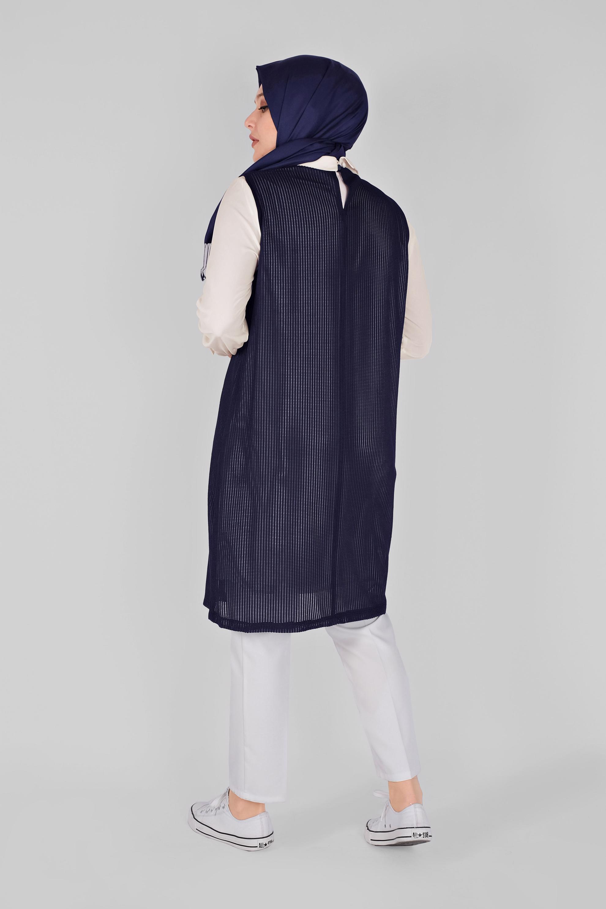 Tesettür giyim LACİVERT YELEKLİ PANTOLON TAKIMI 40578