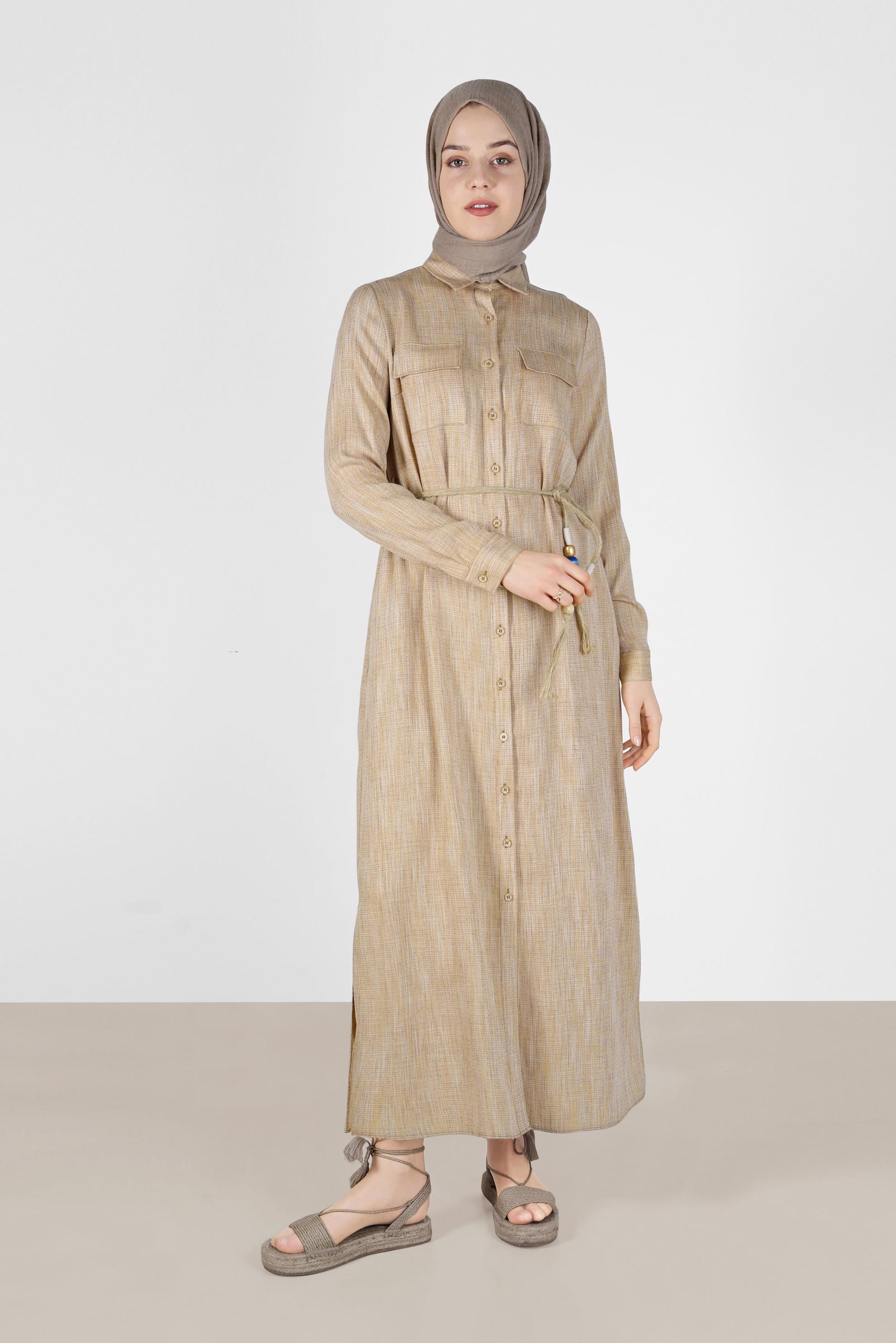 Tesettür giyim SARI 40621 SENA DÜZ TUNİK 38/46 TEK40