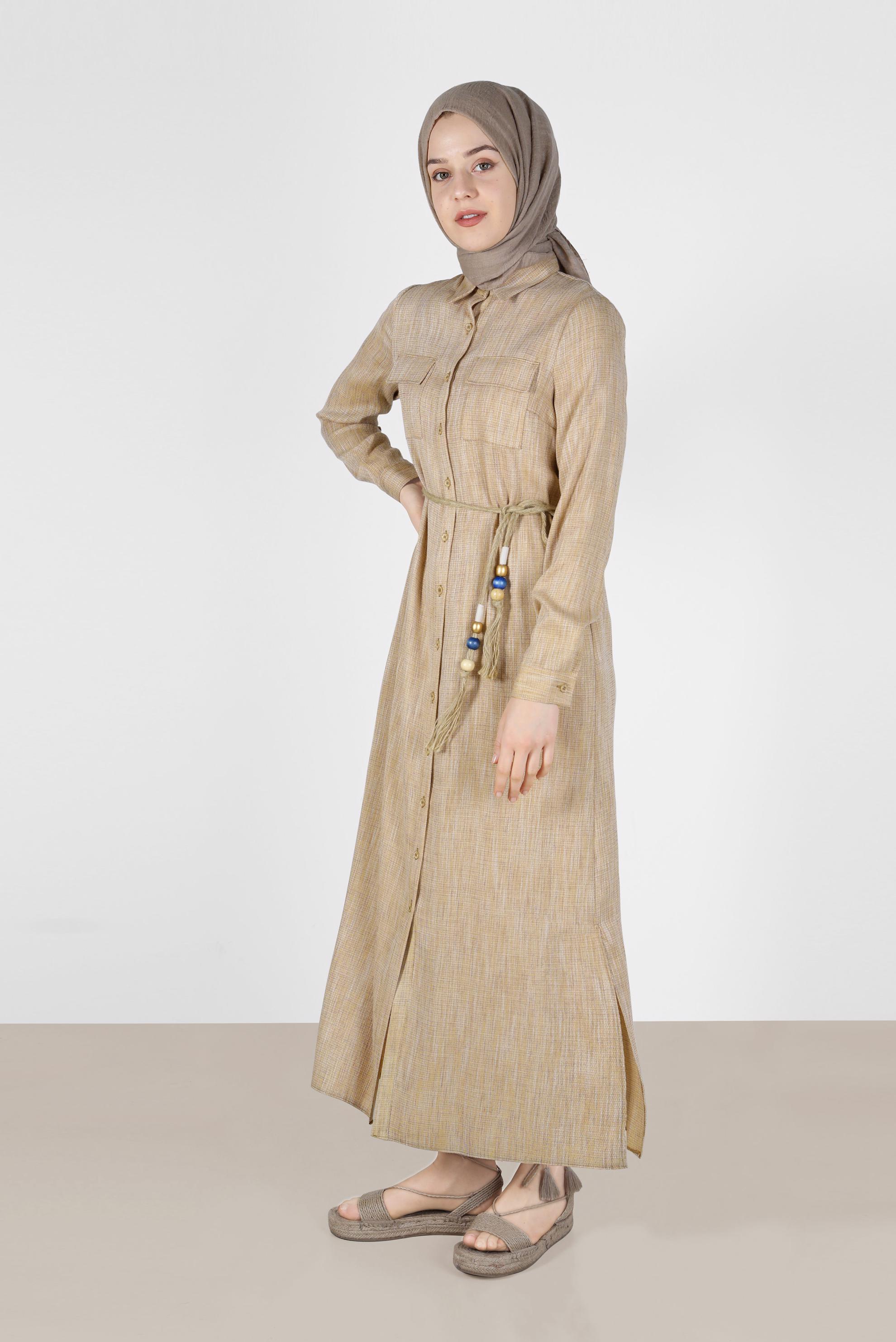 Tesettür giyim SARI 40621 SENA DÜZ TUNİK 38/46 TEK40