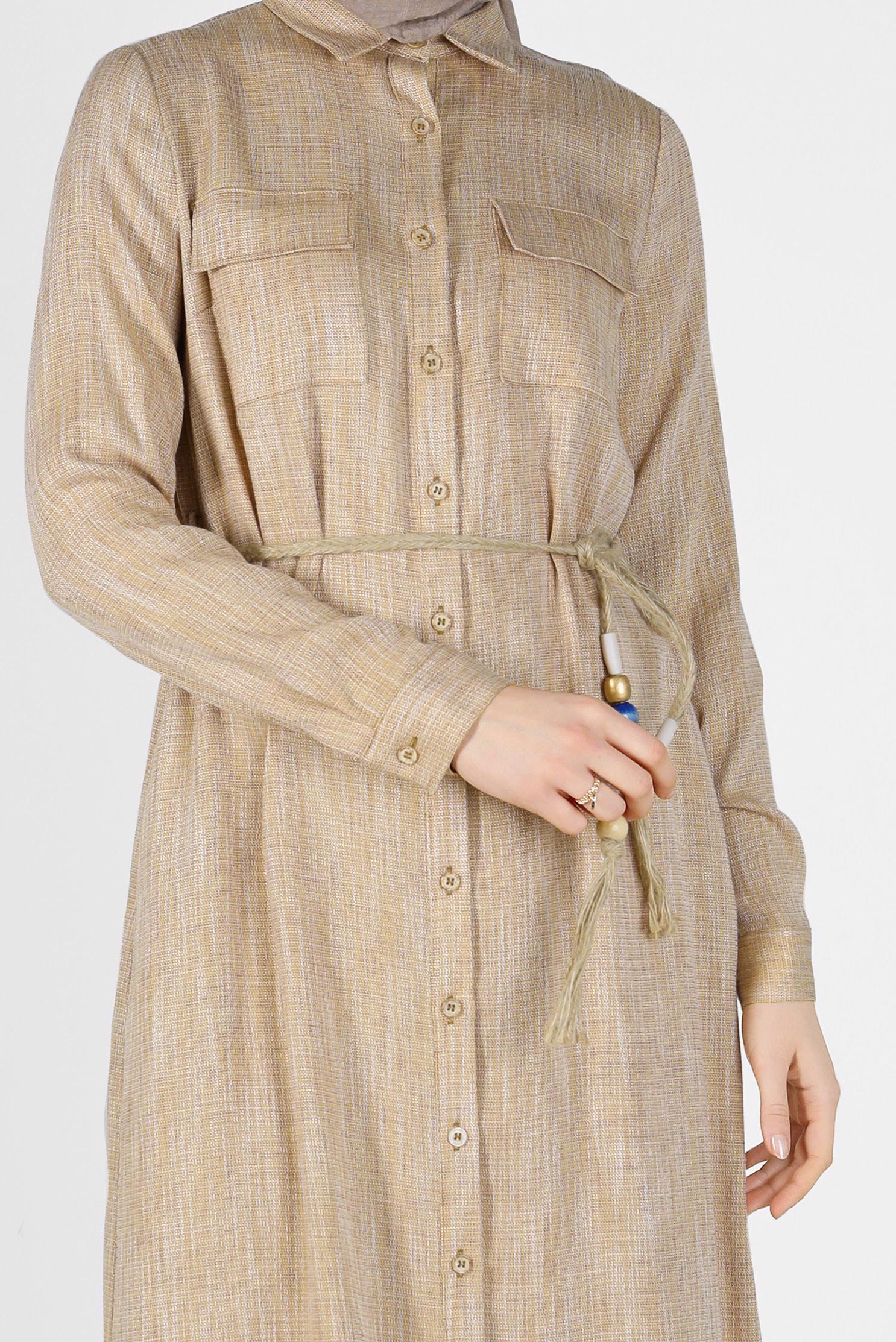 Tesettür giyim SARI 40621 SENA DÜZ TUNİK 38/46 TEK40