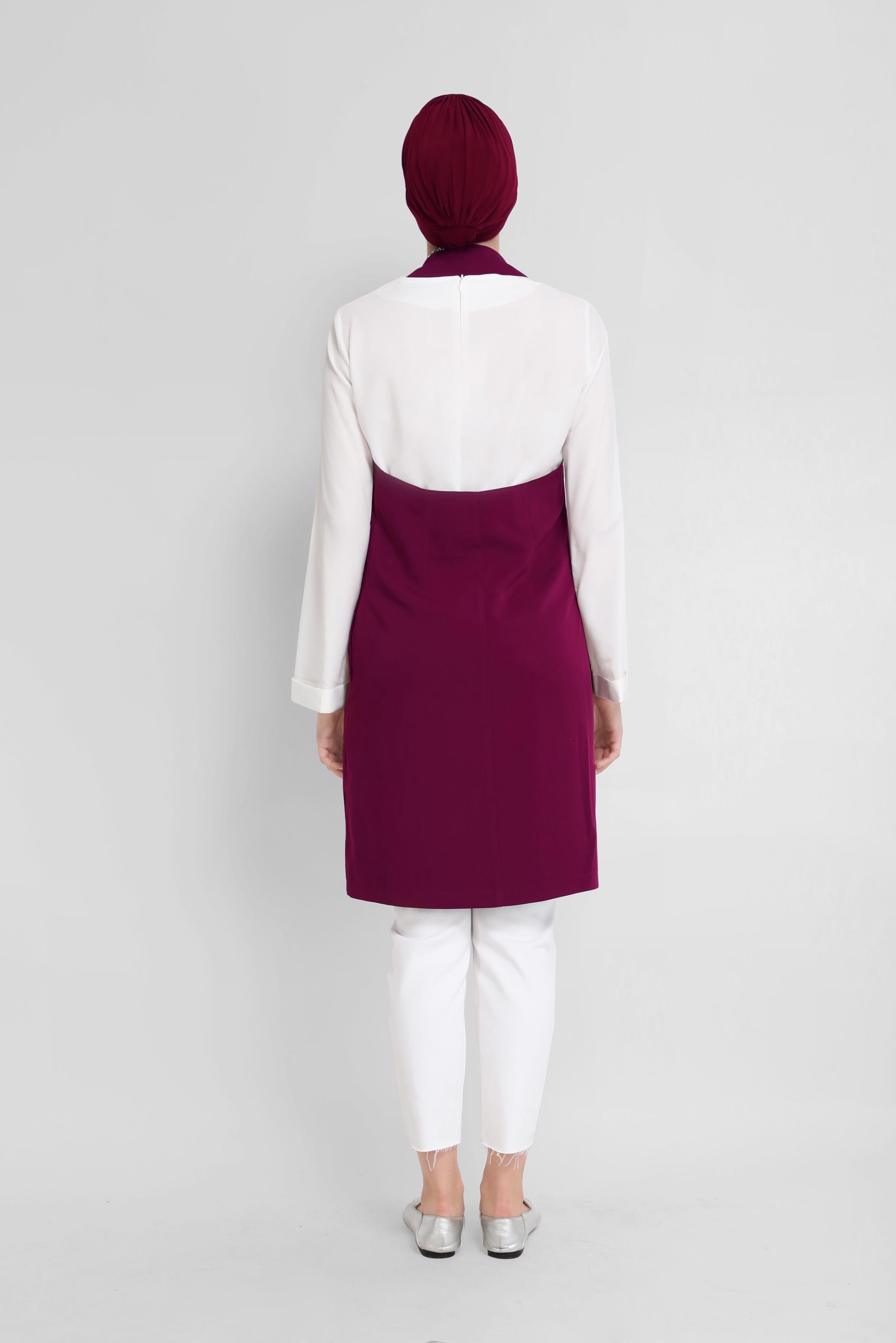 Hijab clothing DAMSON BUTTON DETAIL DOUBLE BREASTED VEST 40845 