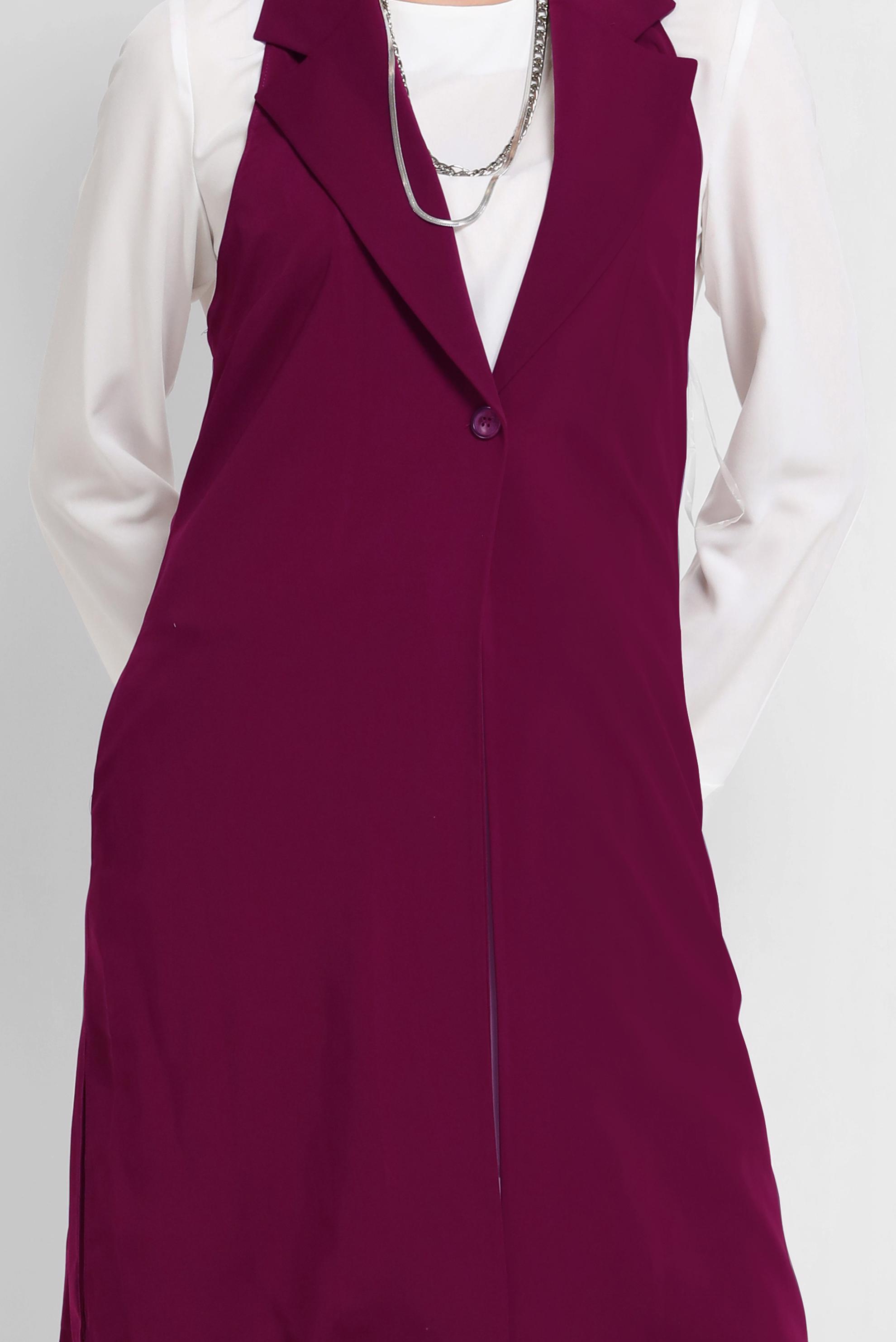 Hijab clothing DAMSON BUTTON DETAIL DOUBLE BREASTED VEST 40845 