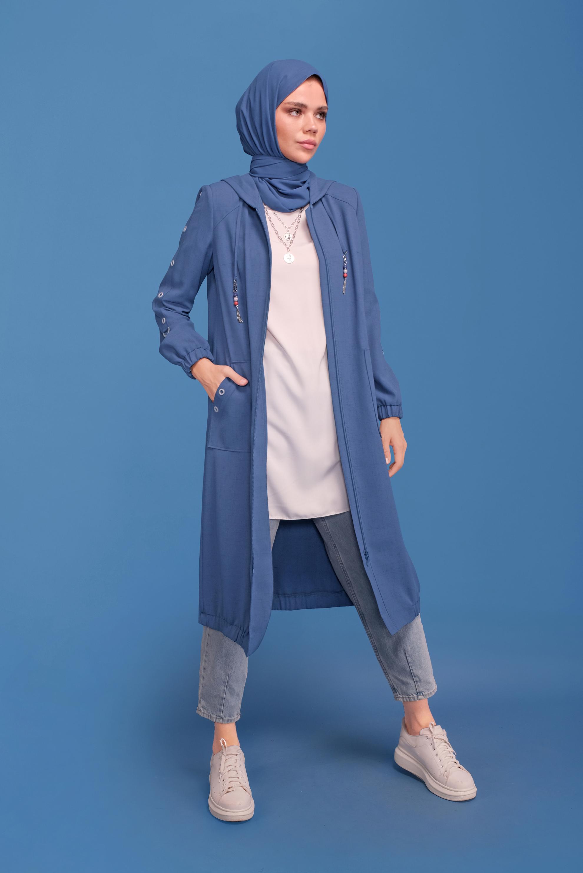 Tesettür giyim BEYAZ YUVARLAK YAKA TUNİK 40847