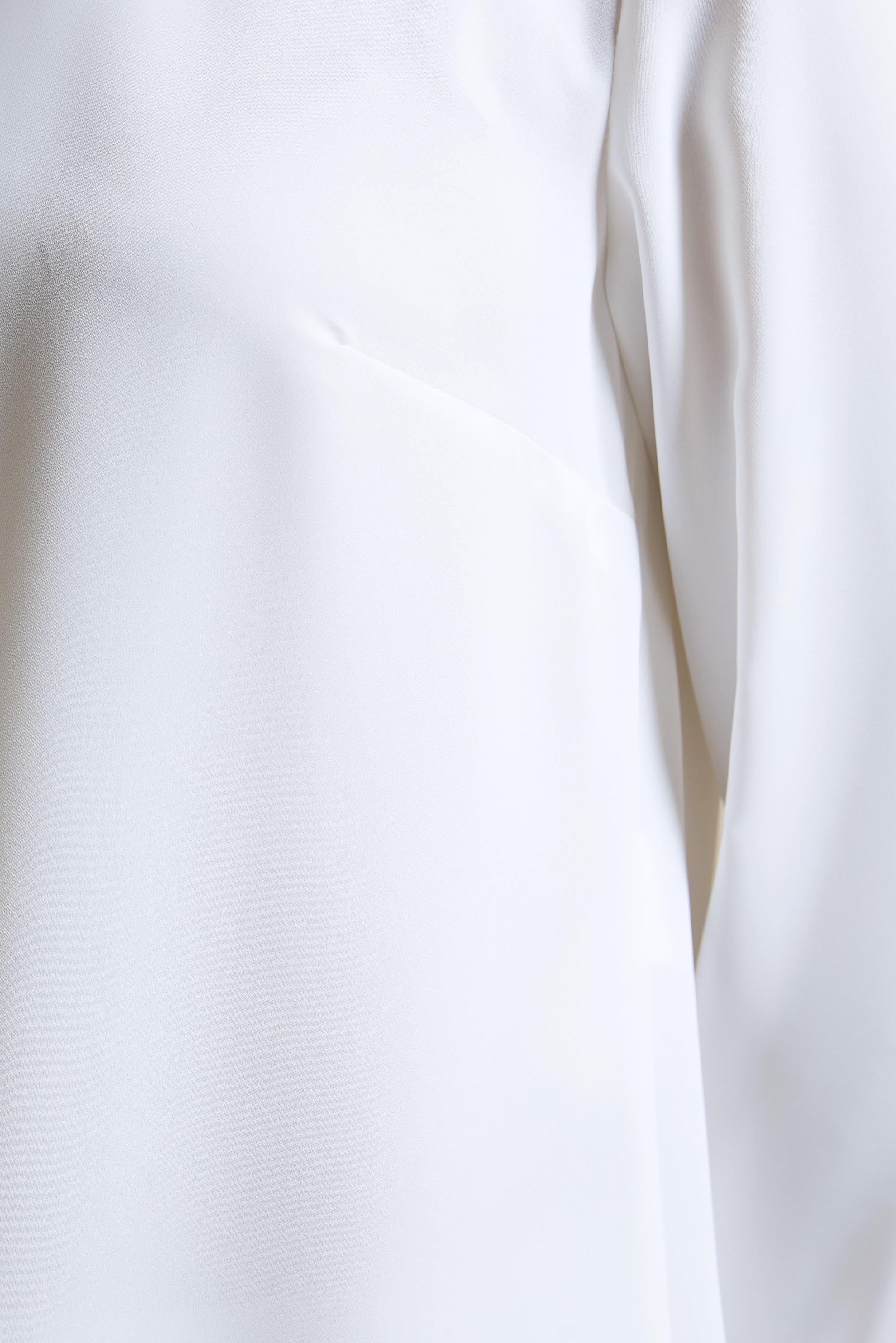 Tesettür giyim BEYAZ BİSİKLET YAKA DÜZ TUNİK 40854 