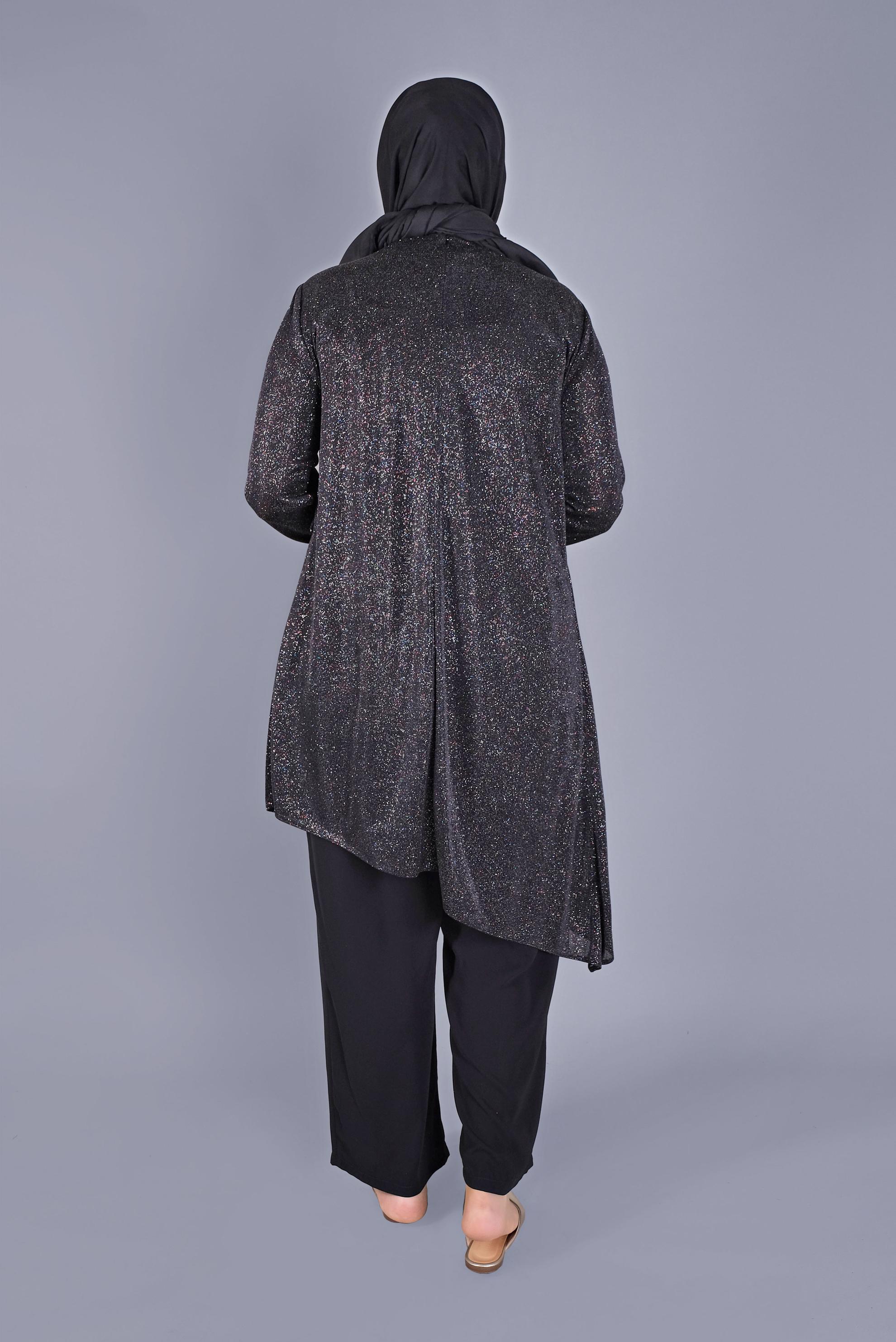 Tesettür giyim SİYAH ASİMETRİK KESİM TUNİK 40878 