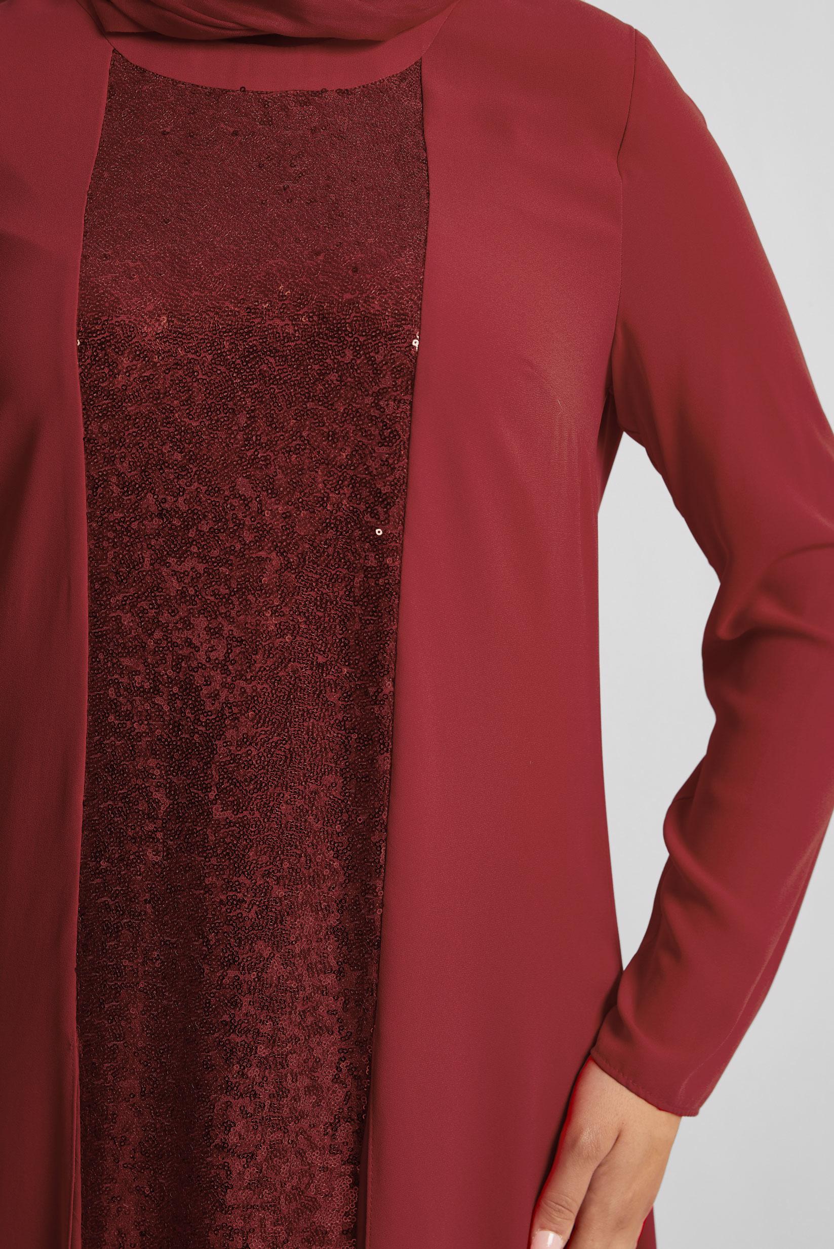 Vêtements hijab ROUGE TUNIQUE PAILLETÉE 40886
