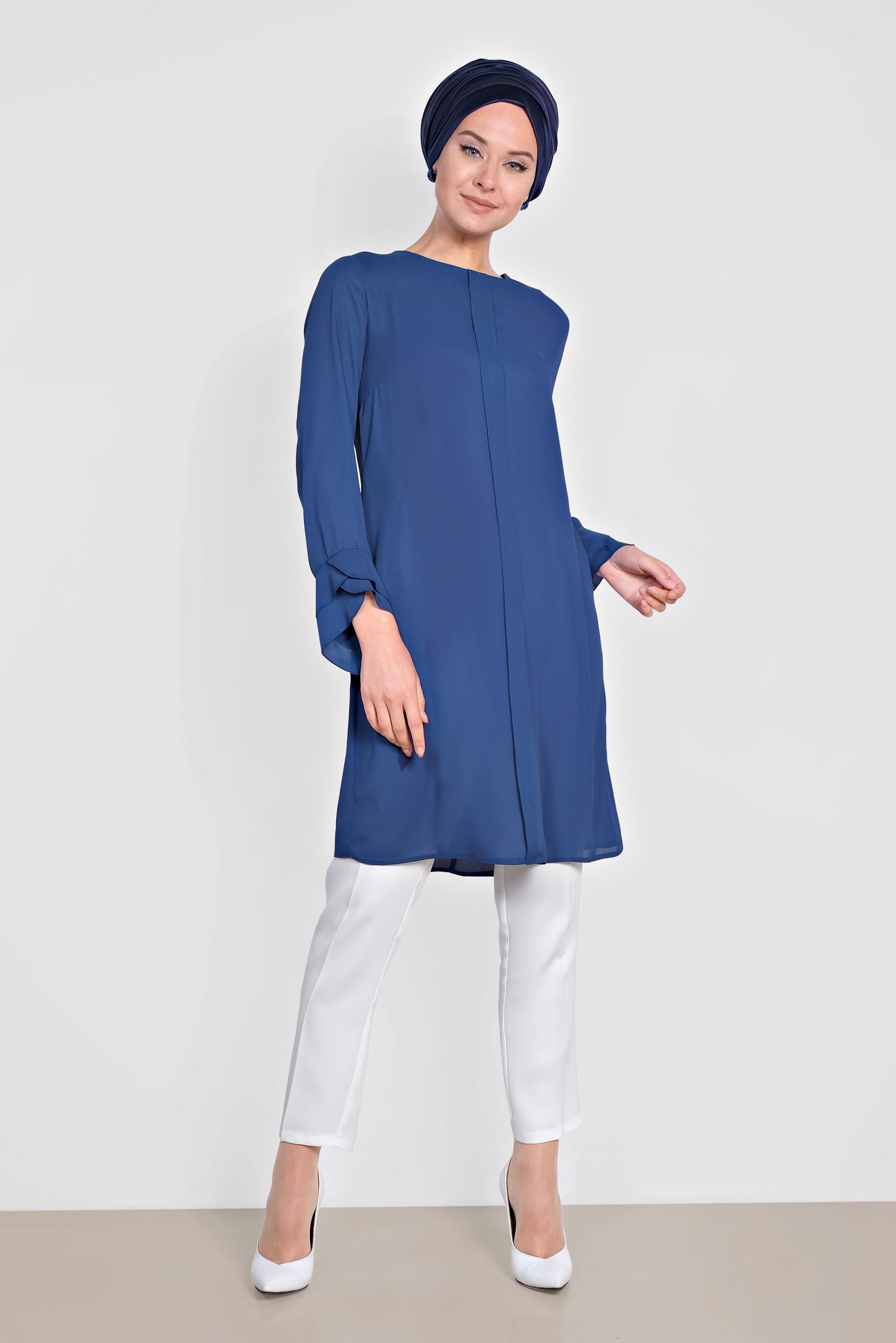 Tesettür giyim LACİVERT FERMUARLI TUNİK 4195