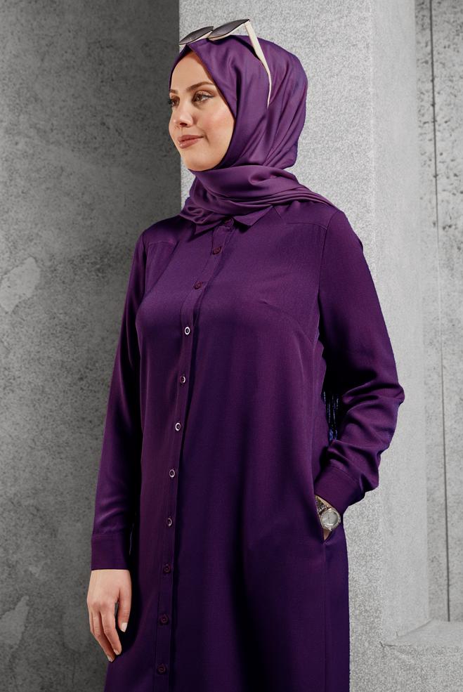Vêtements hijab POURPRE 4854 PERU TUNİK 40/48 TEK38 - ALVİNA