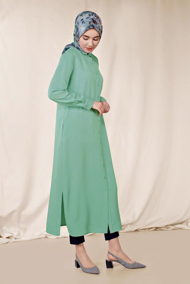 Vêtements hijab VERT 4854 PERU TUNİK 40/48 TEK38 - ALVİNA