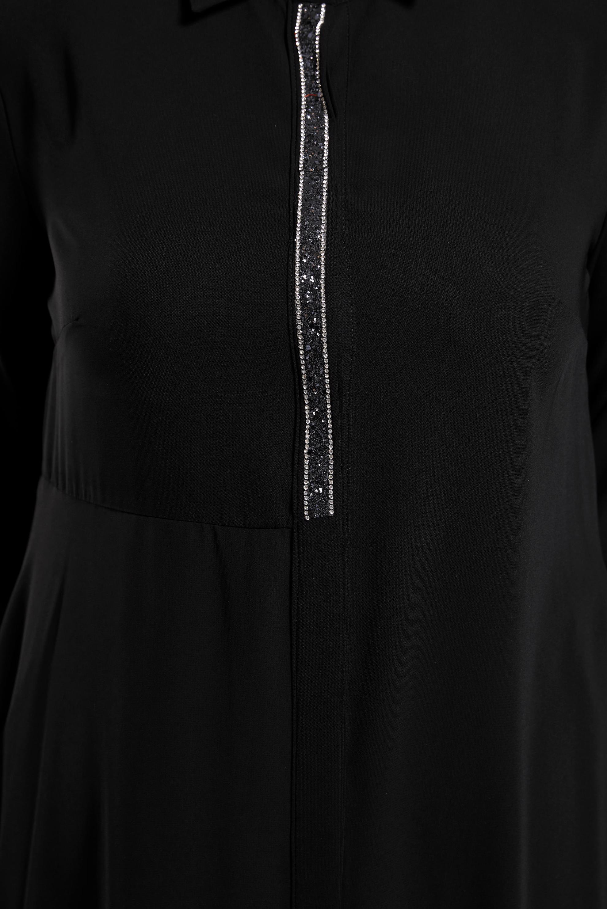 Tesettür giyim SİYAH ŞİFON KLASİK TUNİK 4883