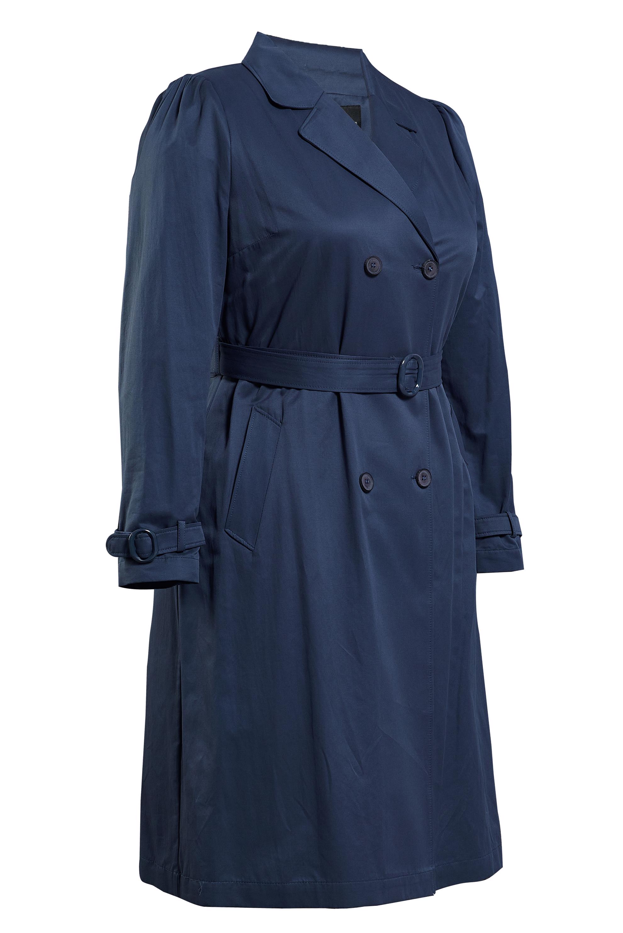 Tesettür giyim LACİVERT ARKASI DÜĞMELİ TRENÇKOT 10220 