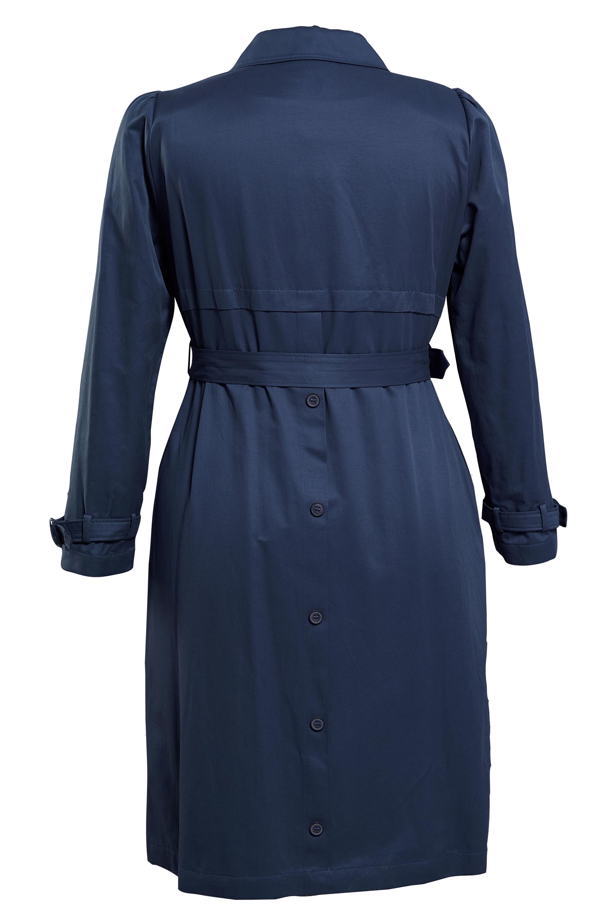 Tesettür giyim LACİVERT ARKASI DÜĞMELİ TRENÇKOT 10220 