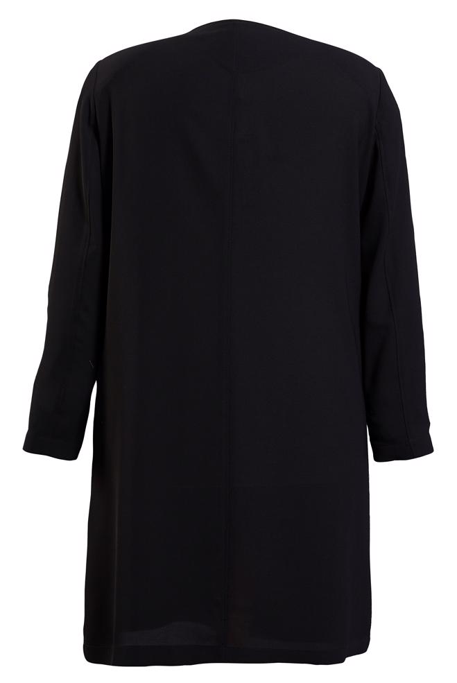 Vêtements hijab NOIR TRENCH-COAT BRODÉ À BOUTONS 10234 - ALVİNA