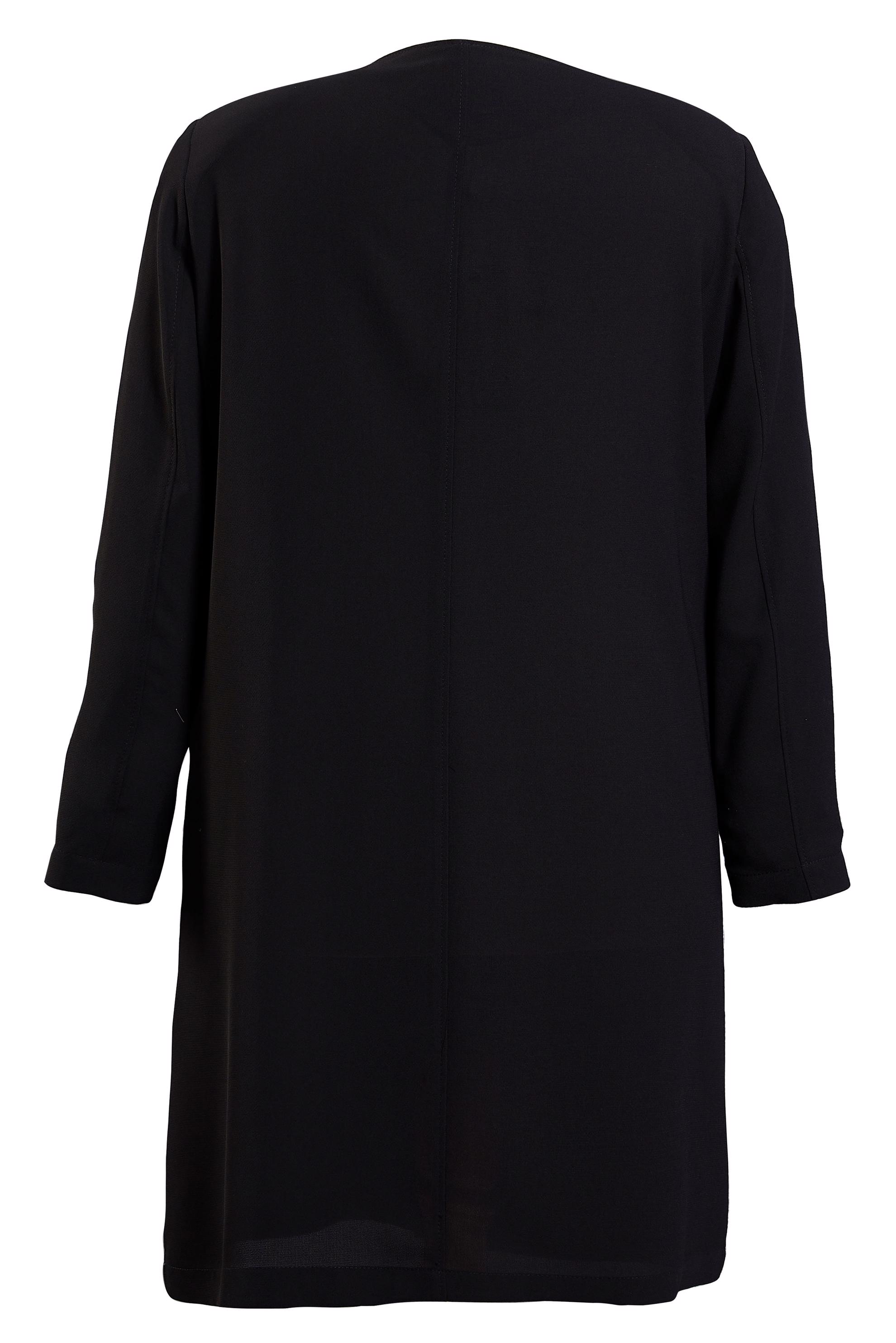 Hijab clothing BLACK EMBROIDERED TRENCH-COAT WITH BUTTON DETAIL 10234