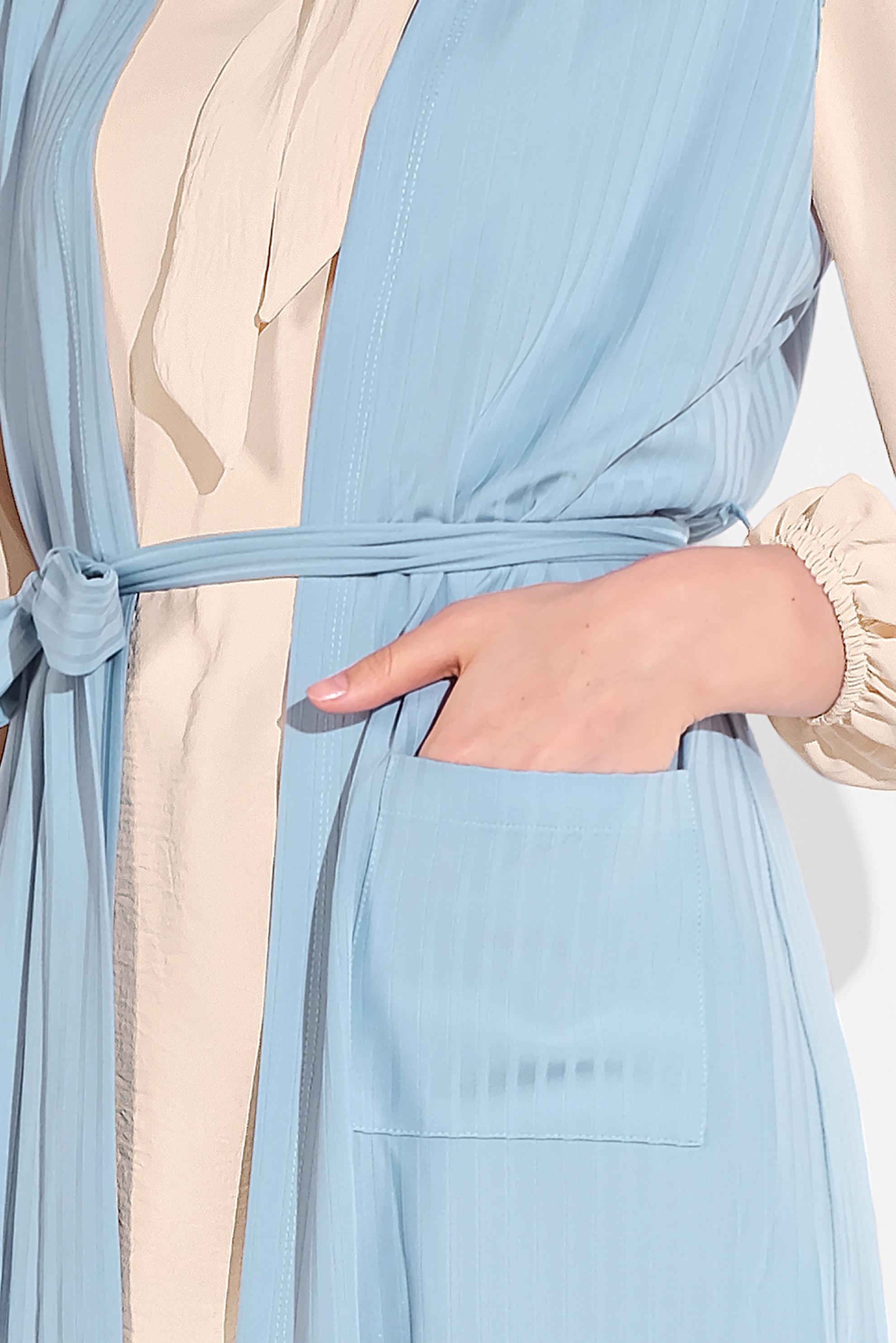 Hijab clothing BLUE BELTED VEST 4182 