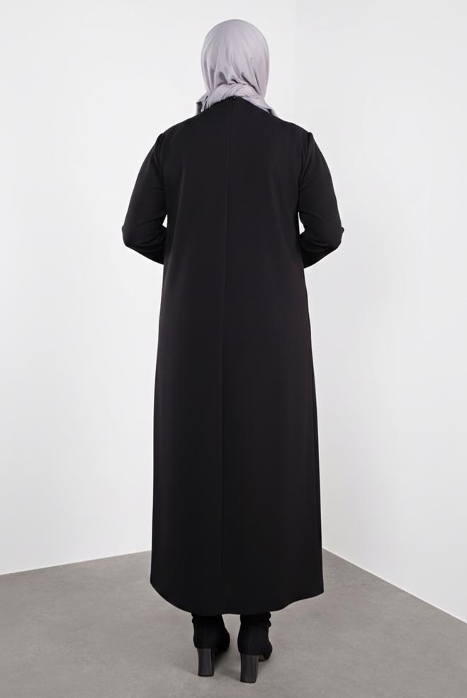 Hijab clothing BLACK EMBELLISHED DRESS 20119 - ALVİNA