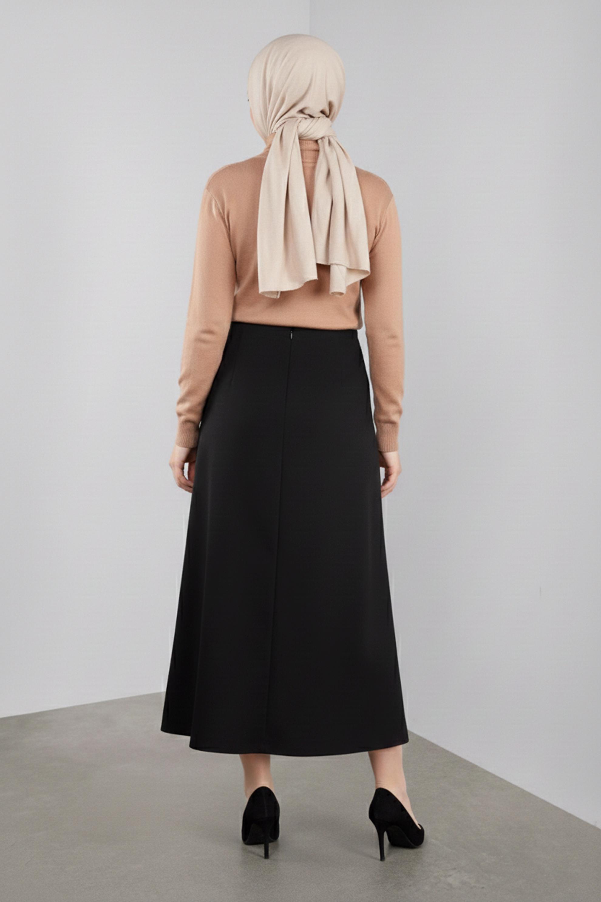 Hijab clothing BLACK BUTTONED SKIRT 60125 