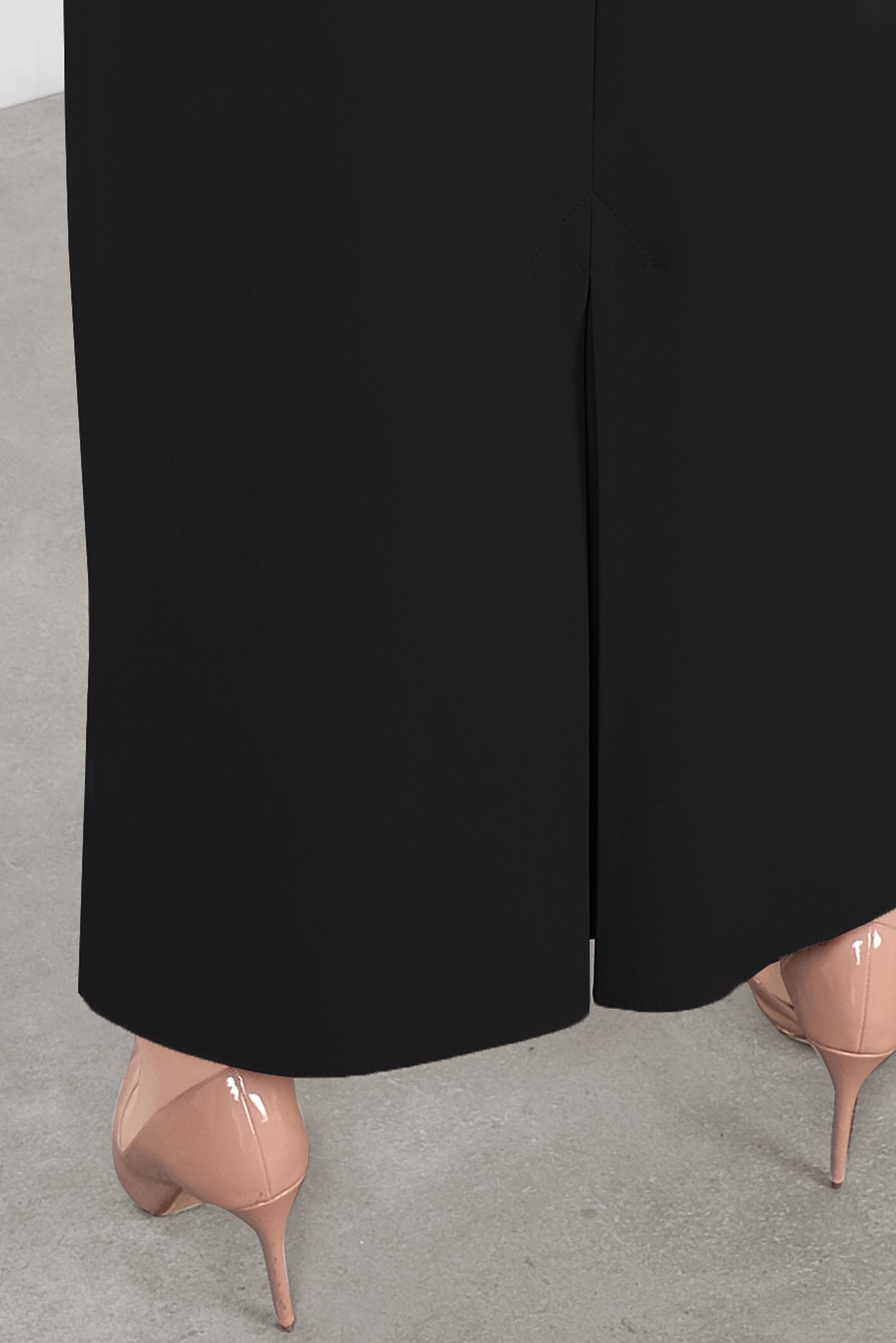 Tesettür giyim SİYAH GİZLİ YIRTMAÇLI YÜKSEK BEL ETEK 60131 