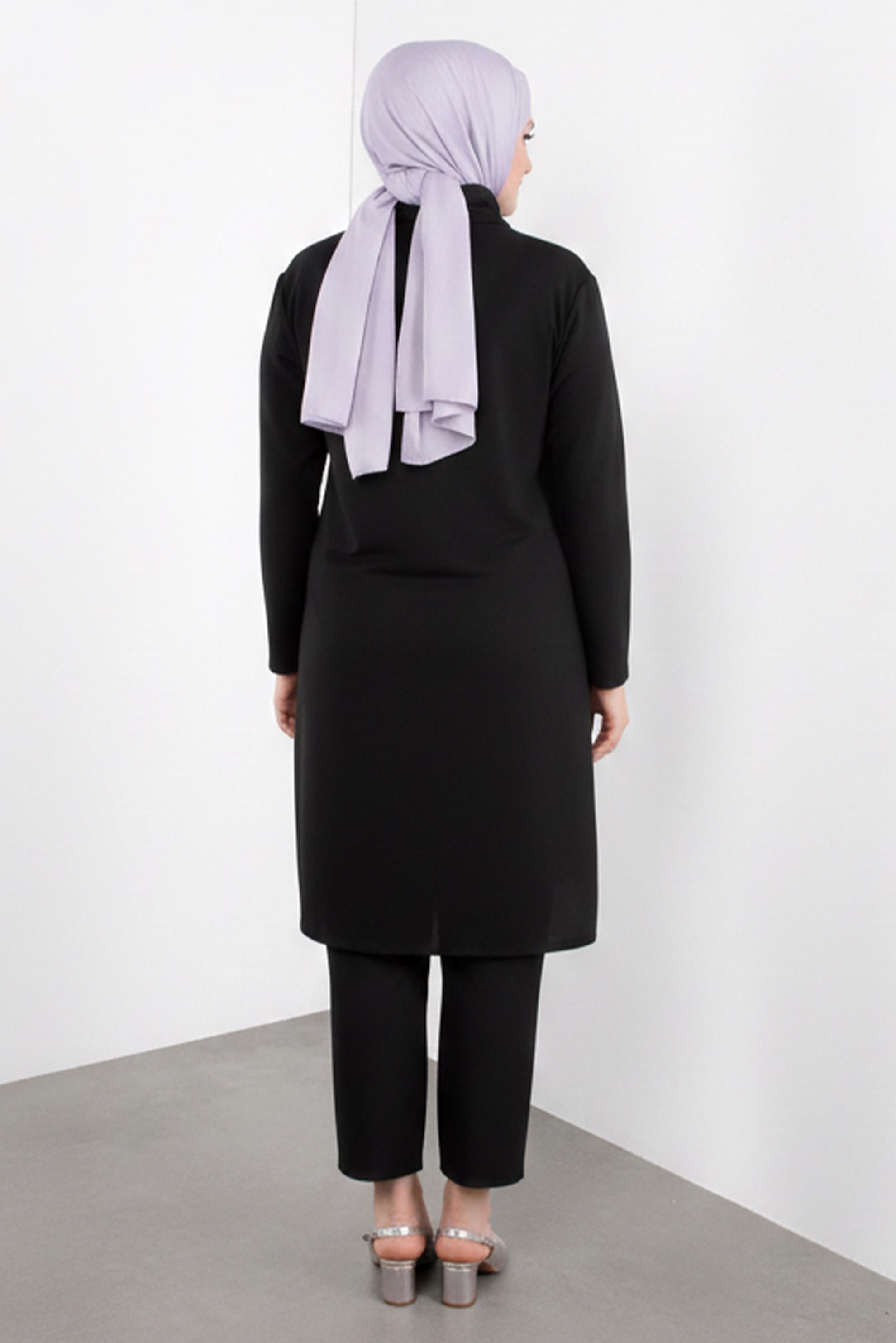 Tesettür giyim SİYAH ARA BEL PANTOLON 70129 