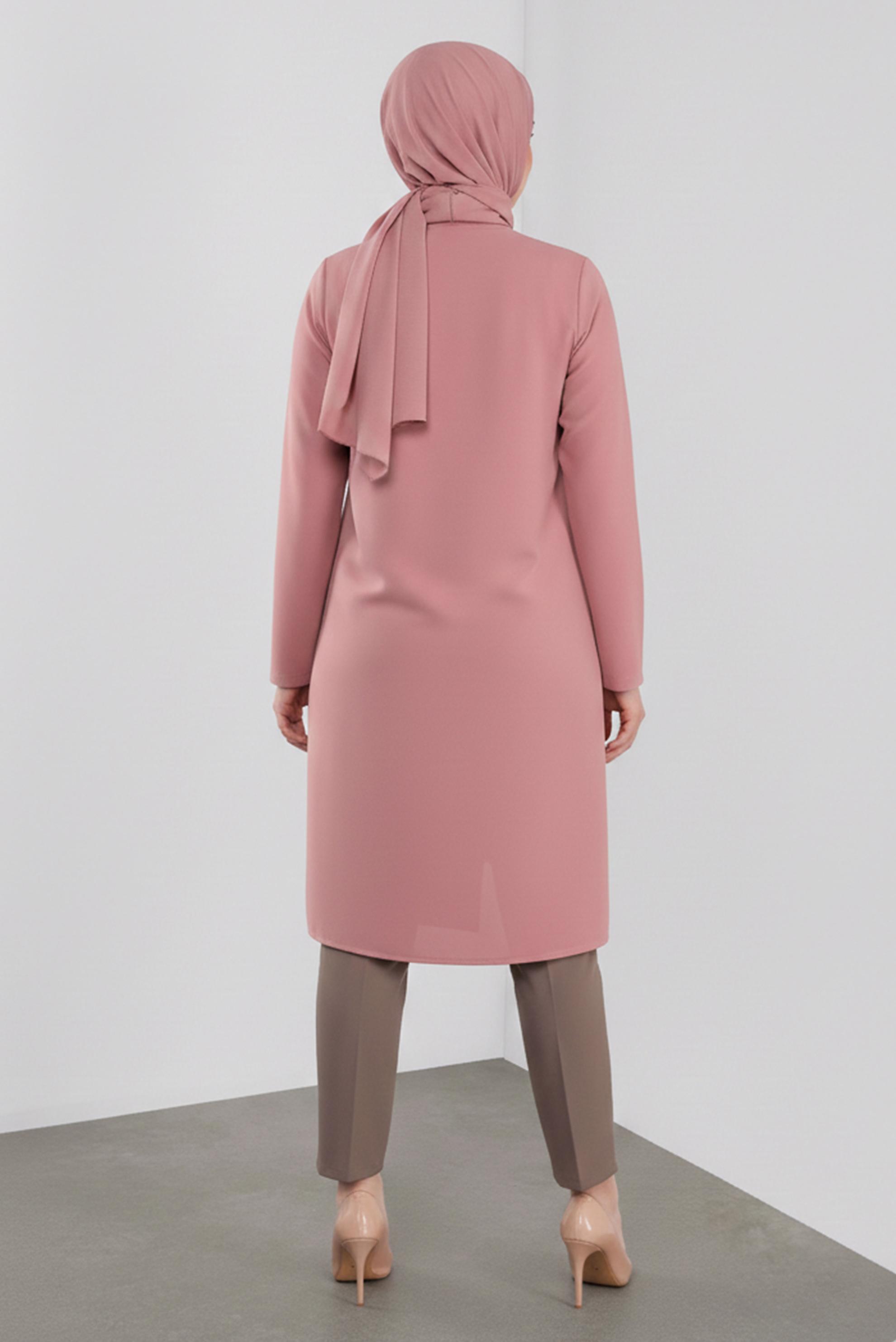 Tesettür giyim VİZON ARA BEL PANTOLON 70129 