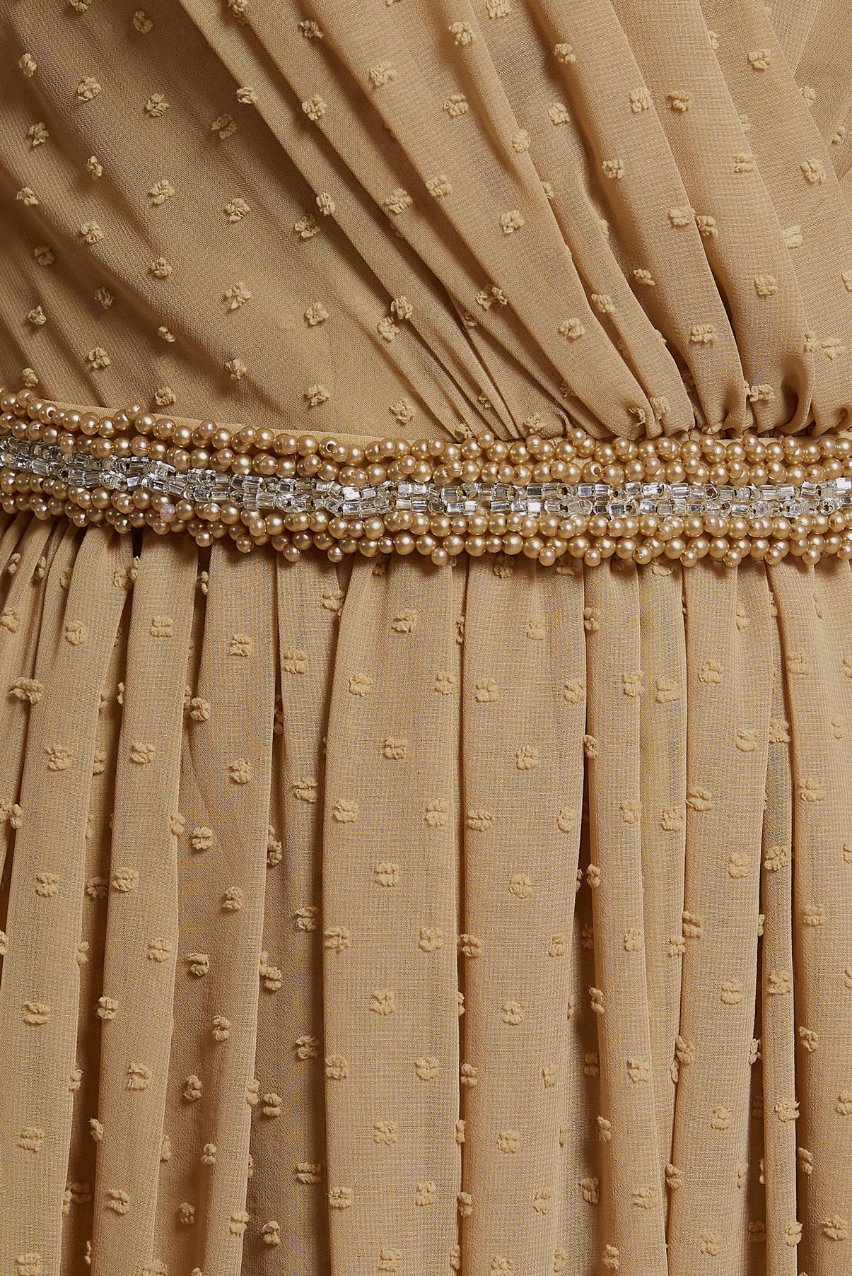 Tesettür giyim KAHVE TAŞ DETAYLI ABİYE ELBİSE 50128