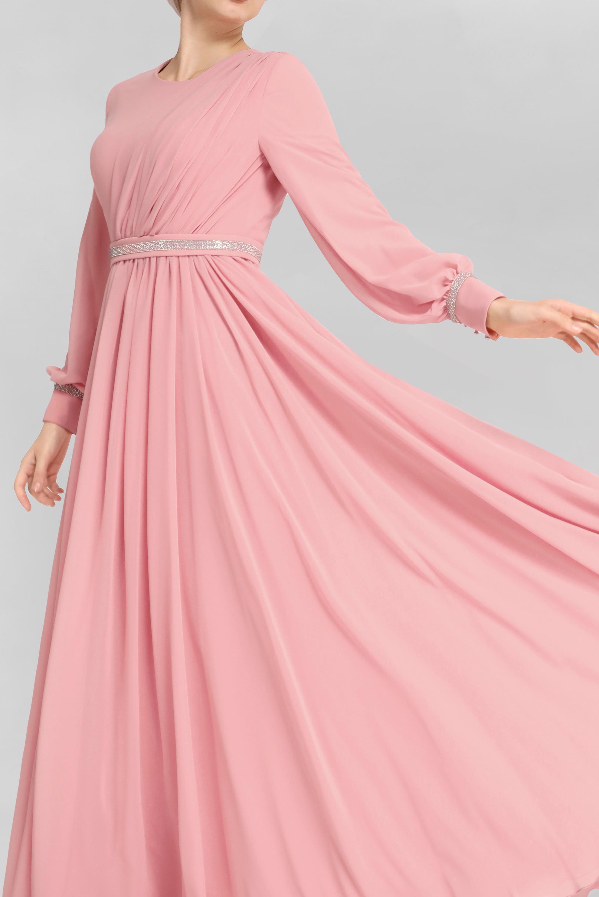 Hijab clothing POWDER STONE PRINTED EVENING DRESS 50154 