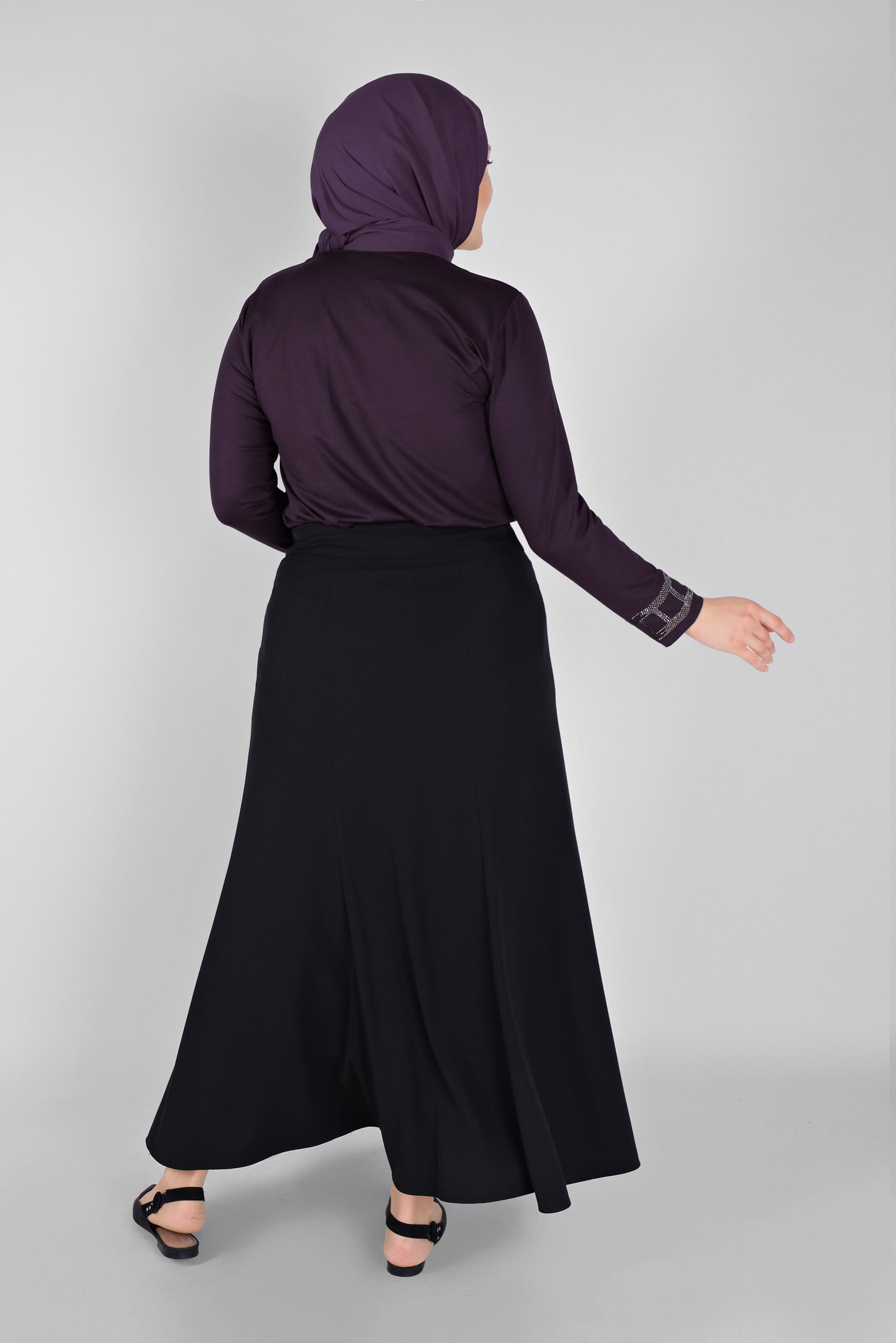 Tesettür giyim MOR TAŞ İŞLEMELİ VİSKON BLUZ 20150 