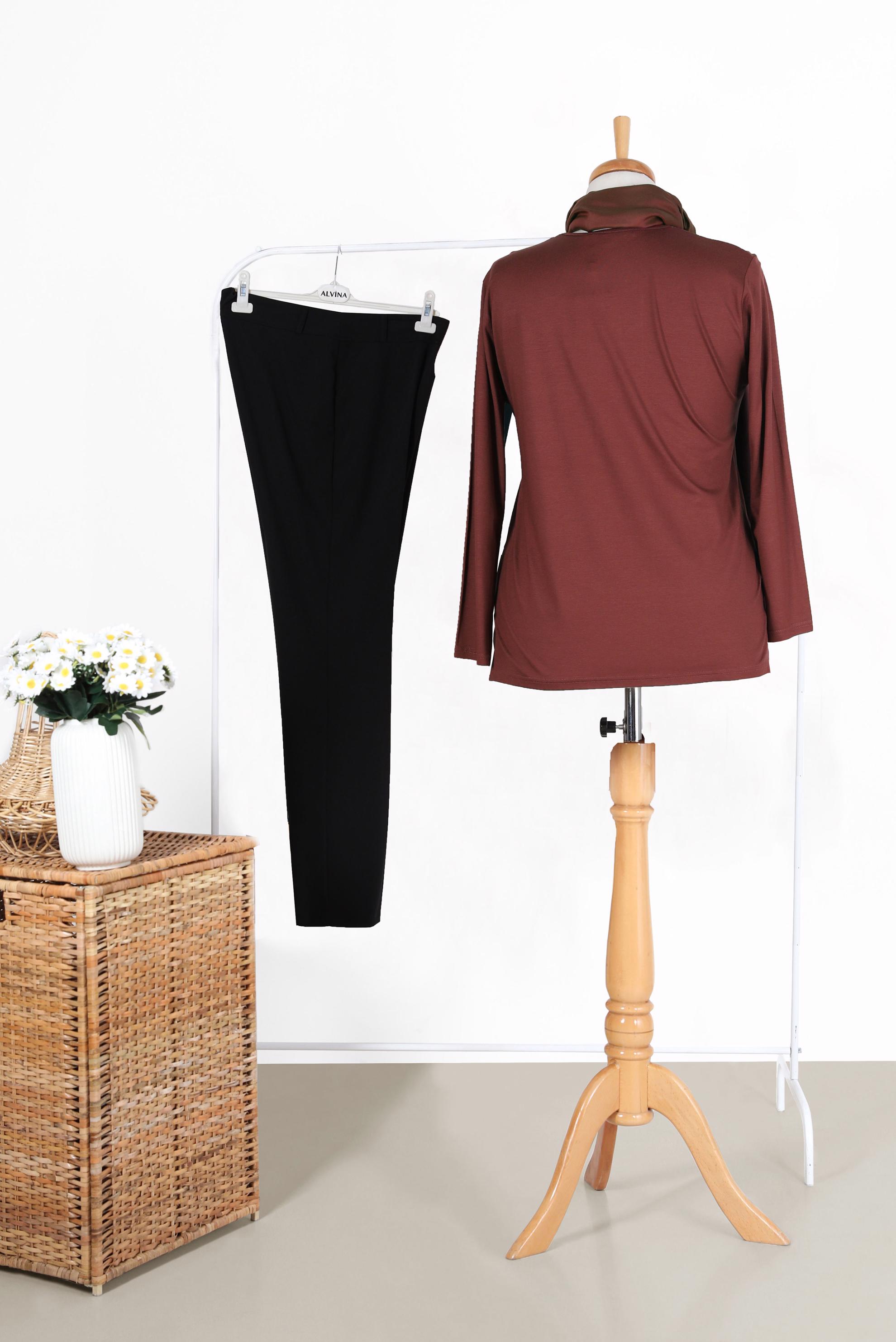 Tesettür giyim TURUNCU TAŞ BASKILI BLUZ  20153