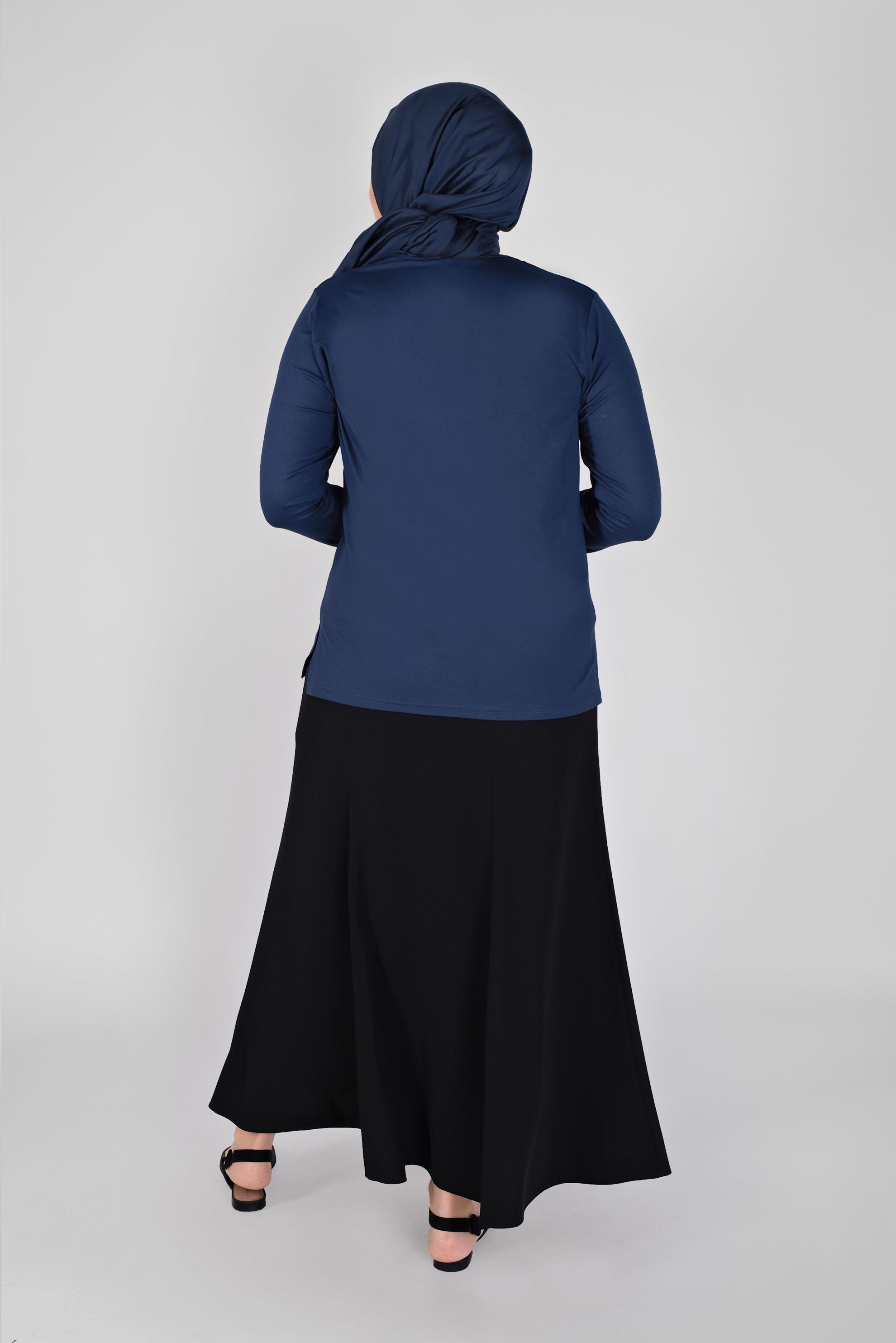 Tesettür giyim LACİVERT TAŞ BASKILI BLUZ  20153