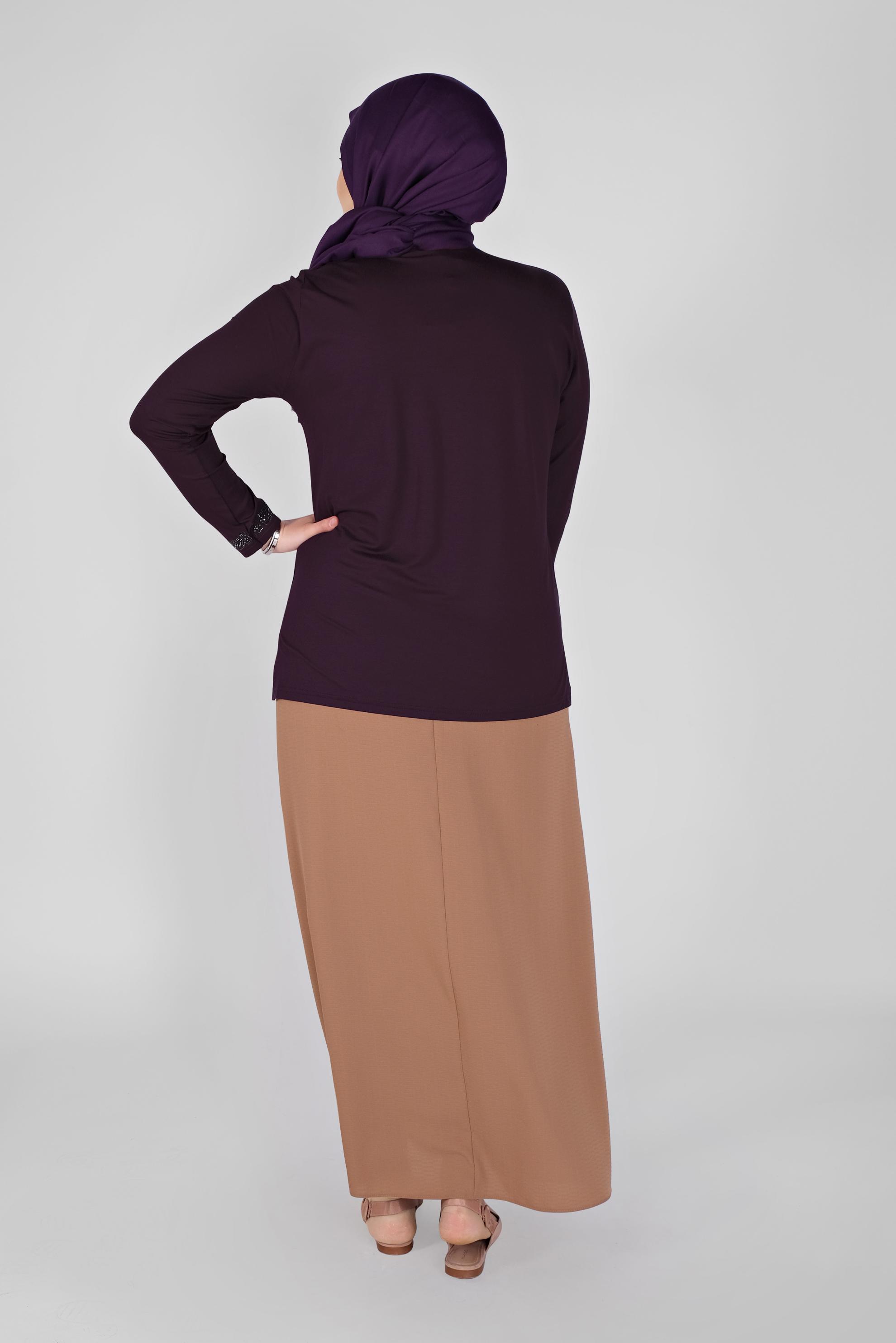 Tesettür giyim MOR ÖRME VİSKON BLUZ 20155 