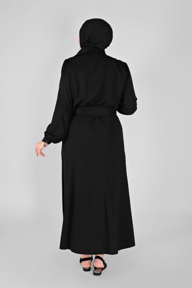 Tesettür giyim SİYAH GÜPÜR DETAYLI BLUZ 41471  - ALVİNA