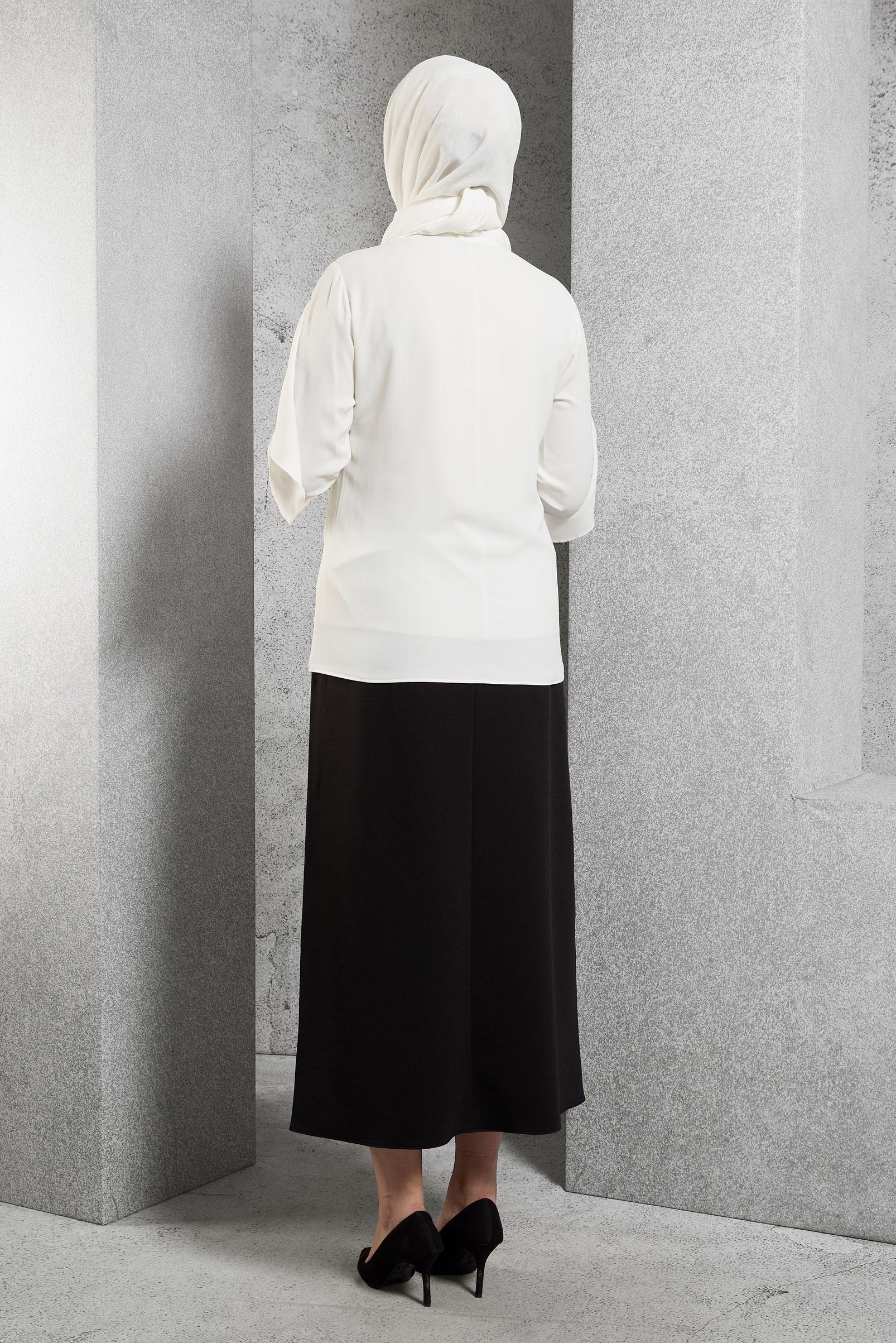 Vêtements hijab BLANC CHEMISIER À VOLANTS 41610