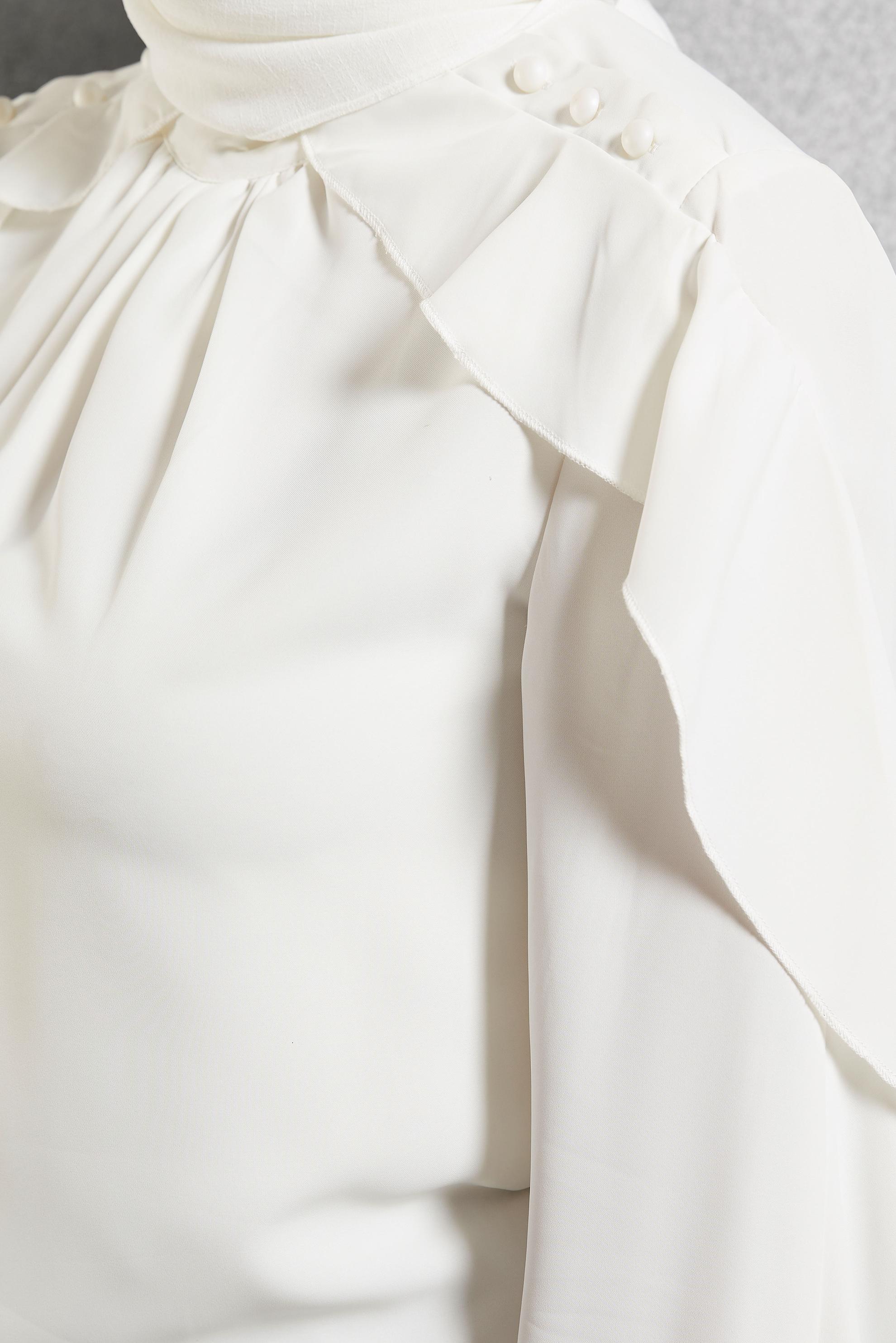 Vêtements hijab BLANC CHEMISIER À VOLANTS 41610